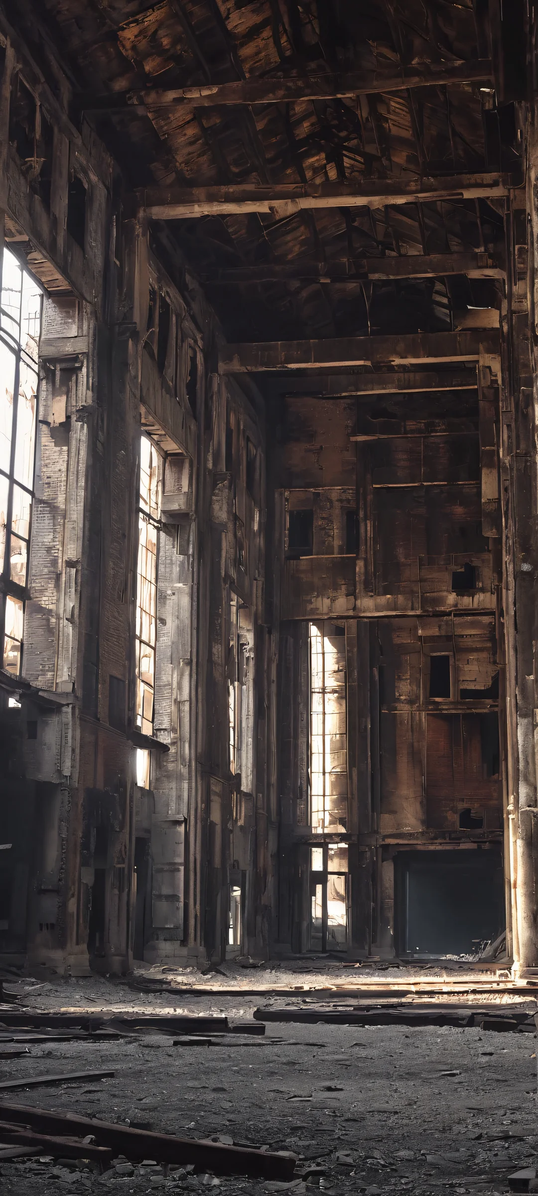Explore the mysterious abandoned building with iPhone or Android - Moody low-light ambiance and high-detail textures
