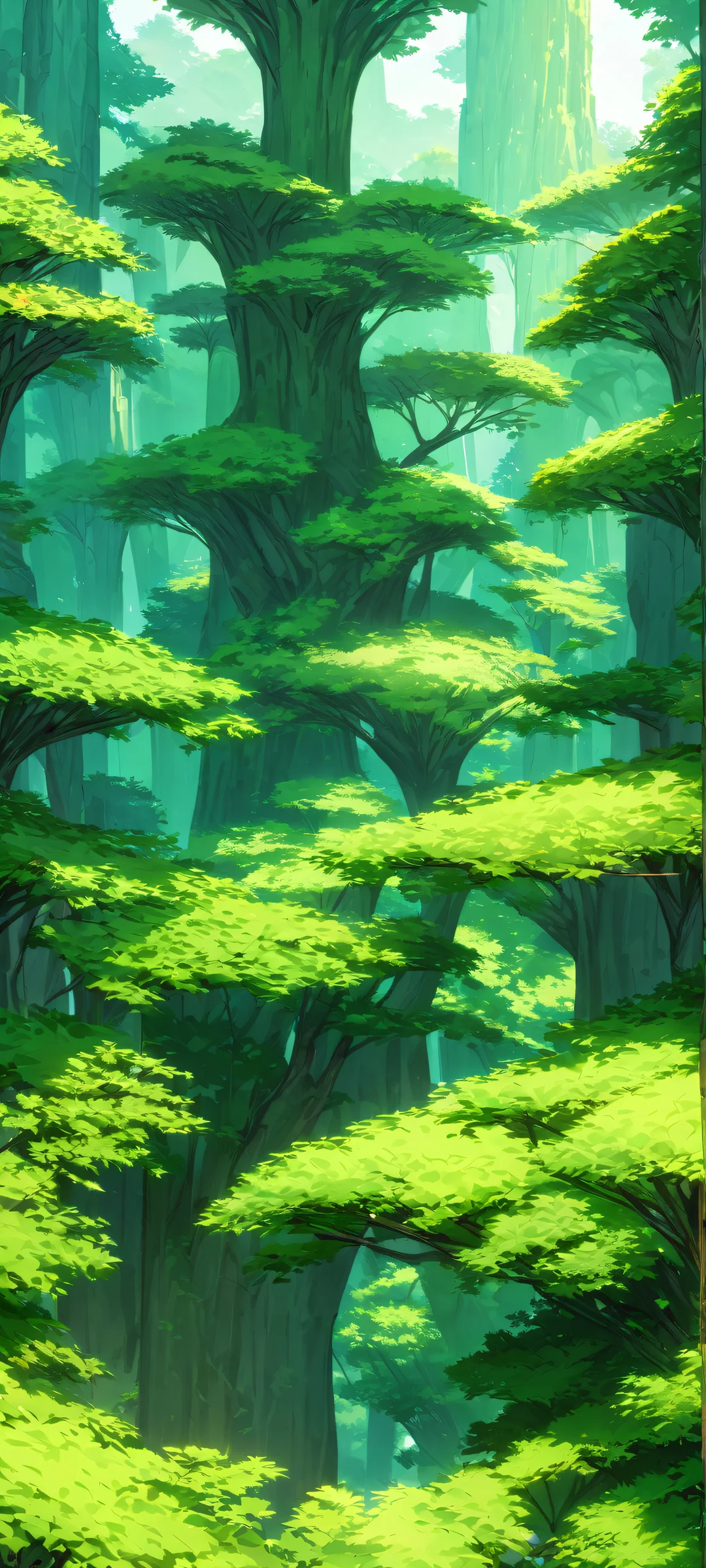 A stunning aerial view of dense forest curves, perfectly optimized for iPhone and Android home screens.