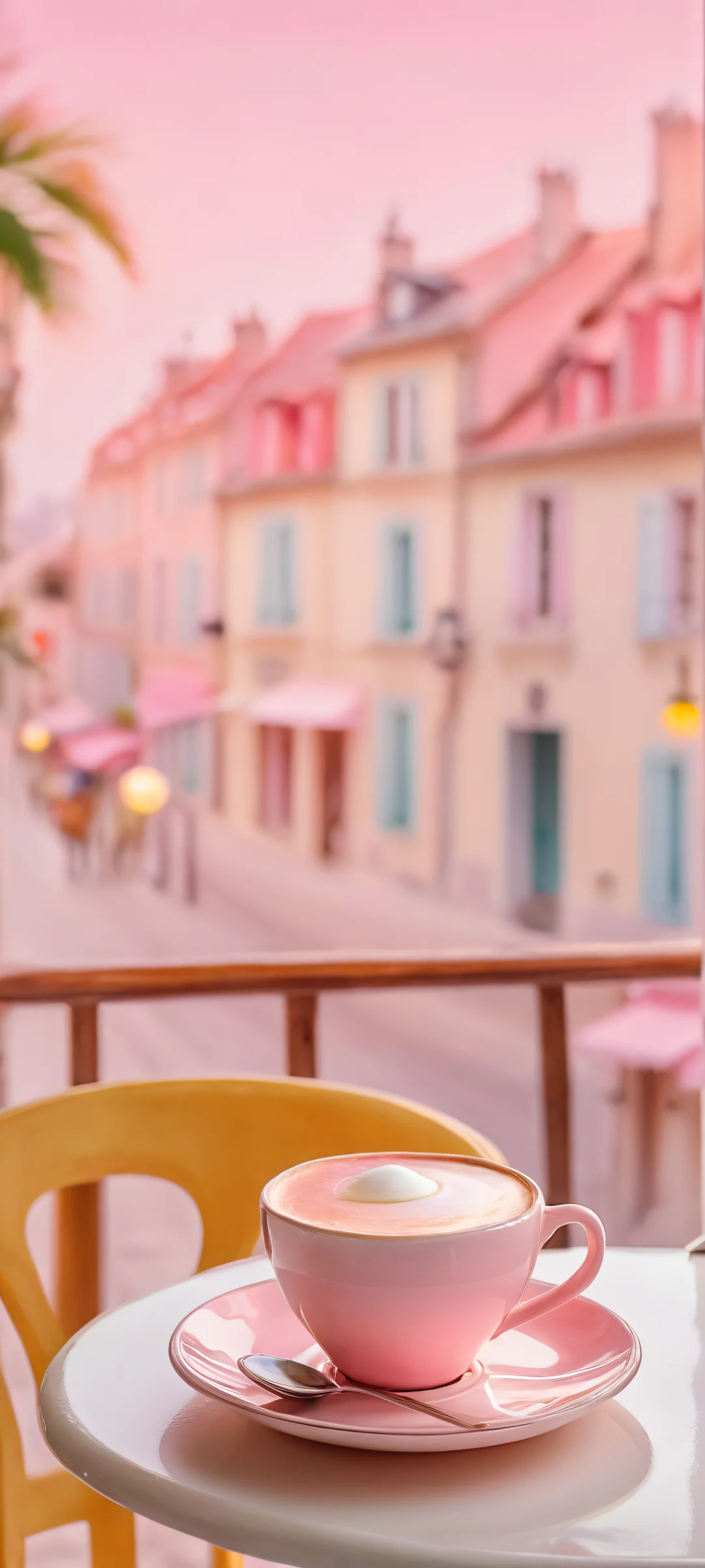 Delicate watercolor portrait of Alizee, set against a soft pastel pink and cream background, perfect for iPhone or Android home screens.