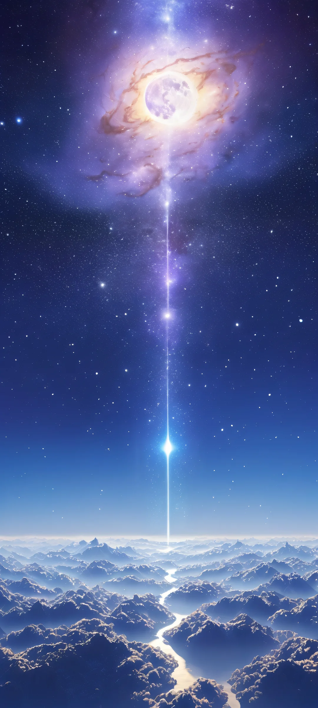 Astral Odyssey iPhone & Android Wallpaper iPhone and Android users, immerse yourself in this breathtaking ancient astral vessel artwork with intricate micro-details, set against a stunning starry night sky backdrop.