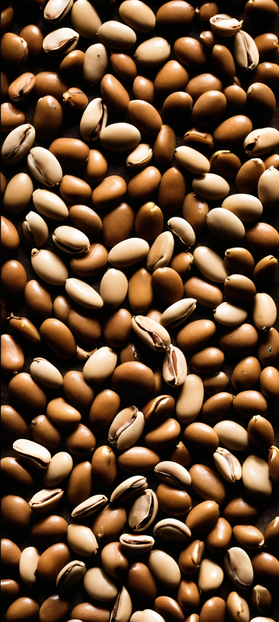 A stunning vertical mobile wallpaper featuring beans against a dark background, showcasing intricate details and textures. Perfect for iPhone/Android home screens.
