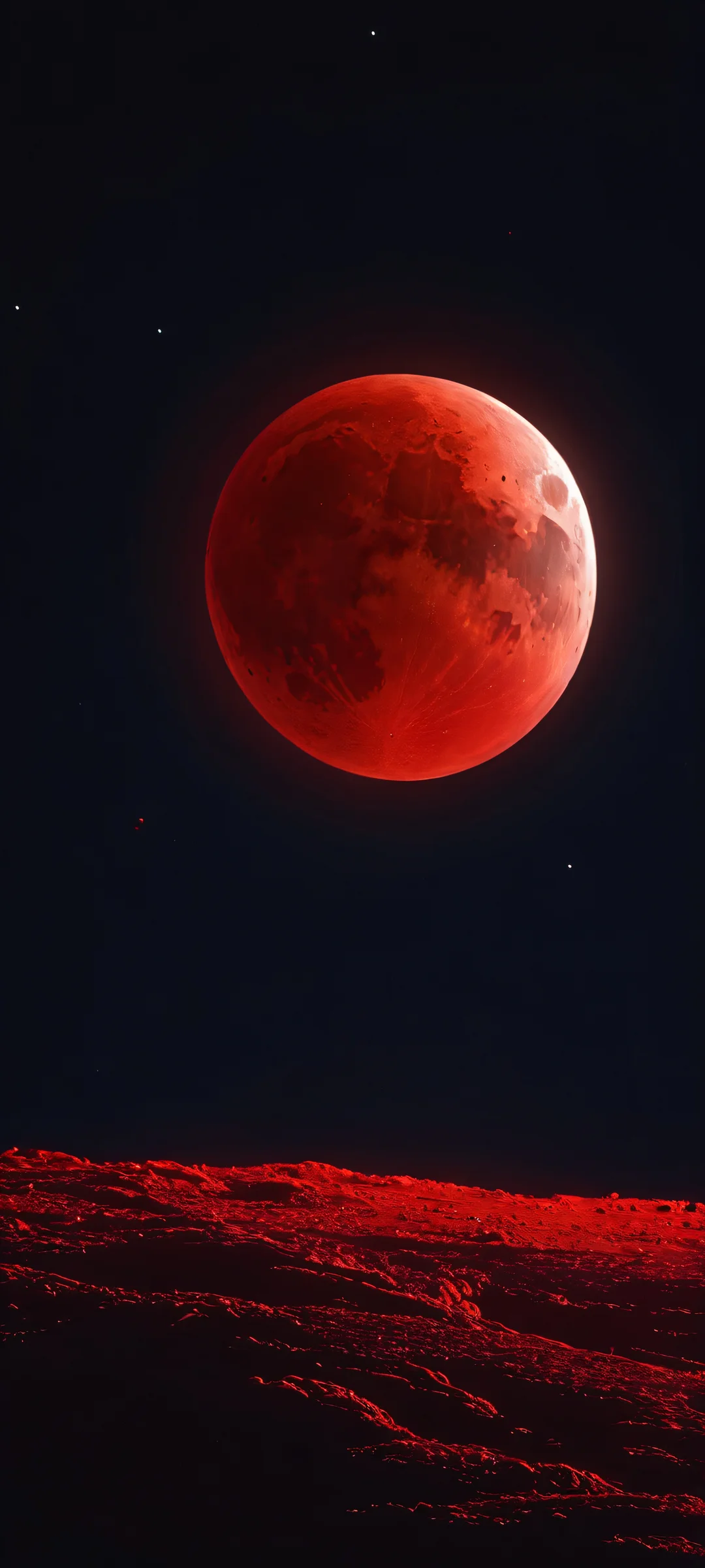 iPhone/Android wallpaper featuring a stunning Blood Moon against a dark sky. Perfectly optimized for your device.