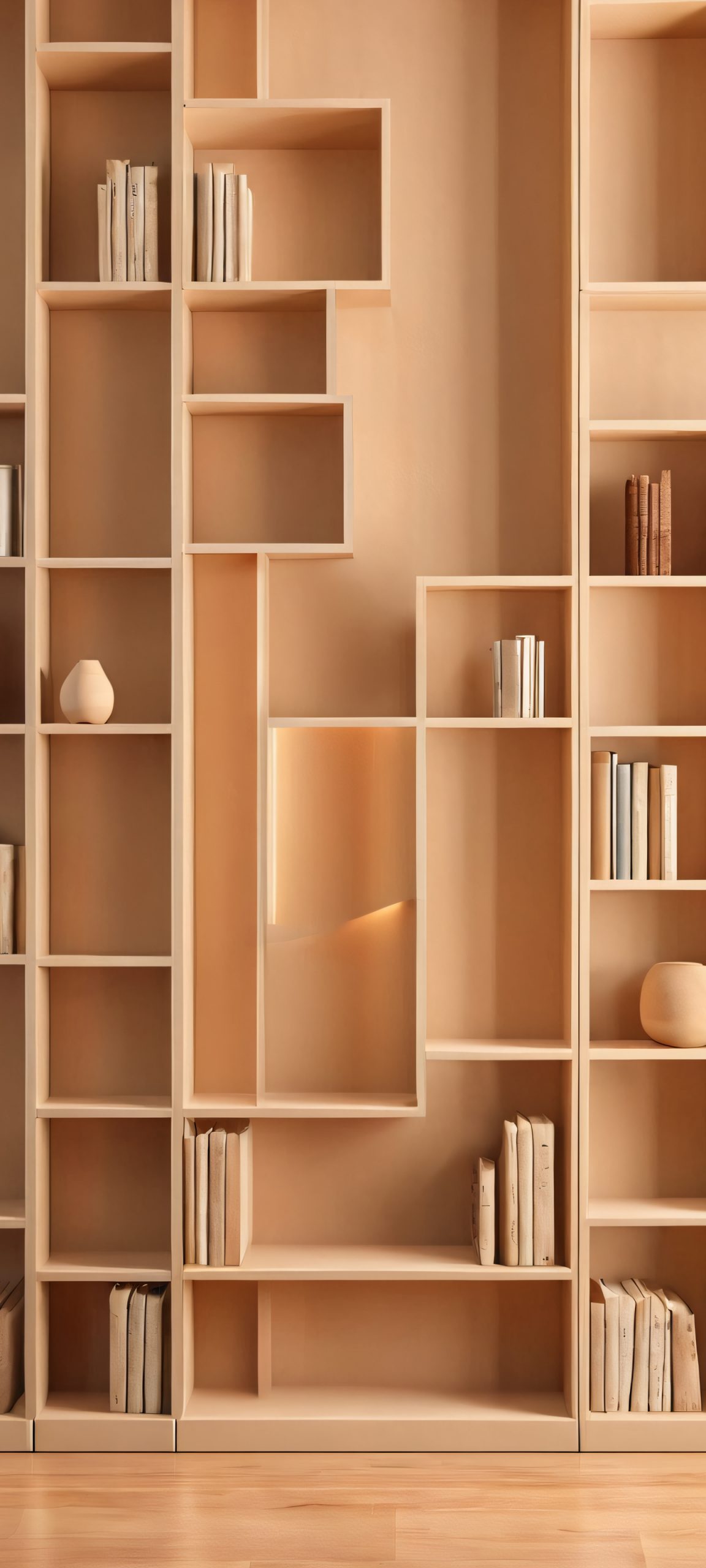 Beautiful bookshelves interior design on a iPhone or Android phone