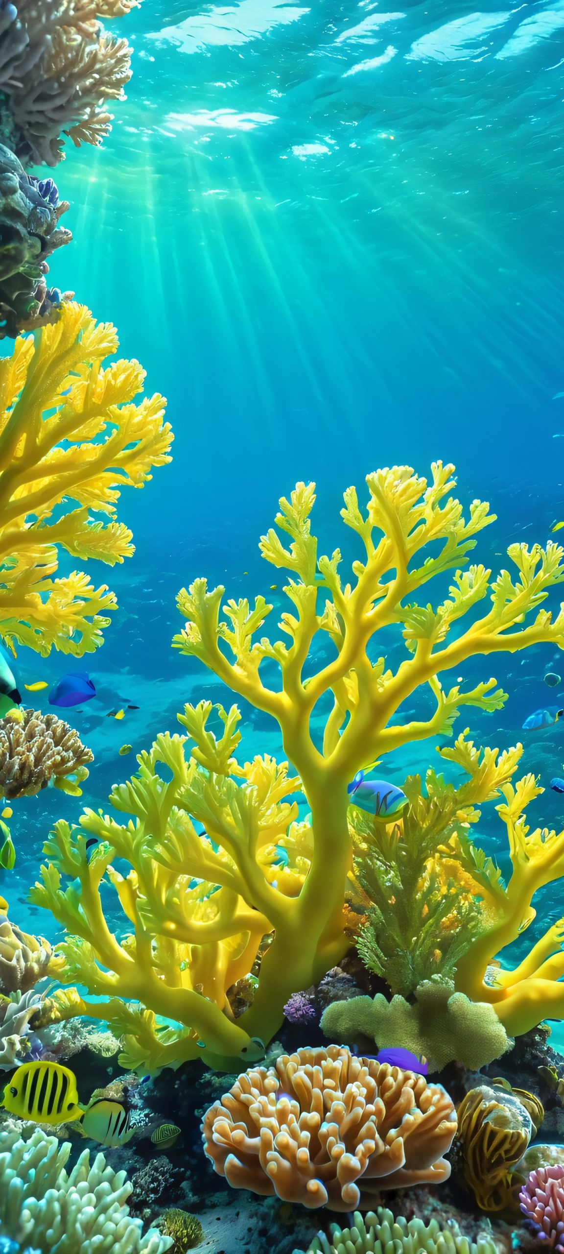 Explore the vibrant coral reef iPhone and Android wallpaper, perfectly optimized for your home screen. Dive into the ocean's depths and discover the beauty of marine life.