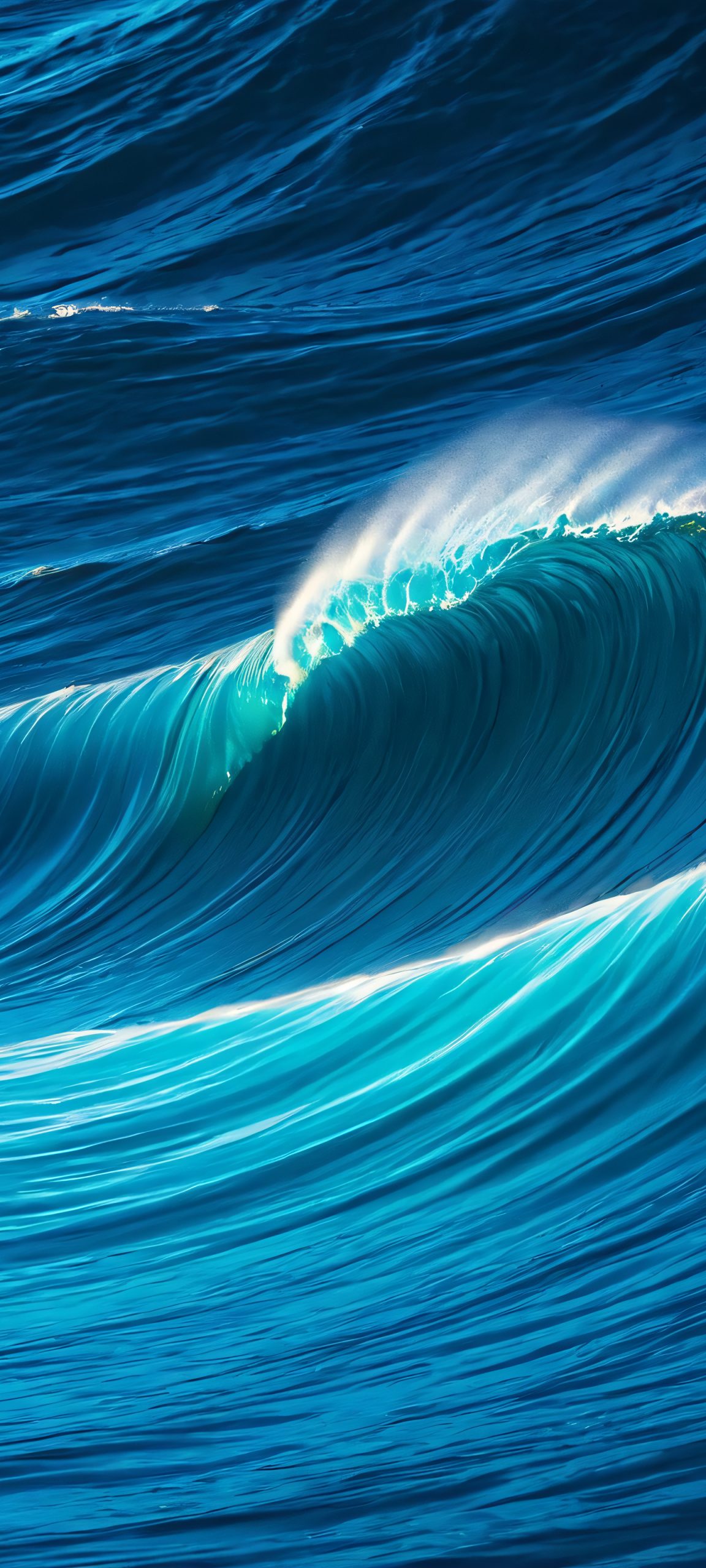 A stunning vertical abstract wallpaper featuring waves at night, perfectly optimized for iPhone, Samsung Galaxy, and Android home screens.