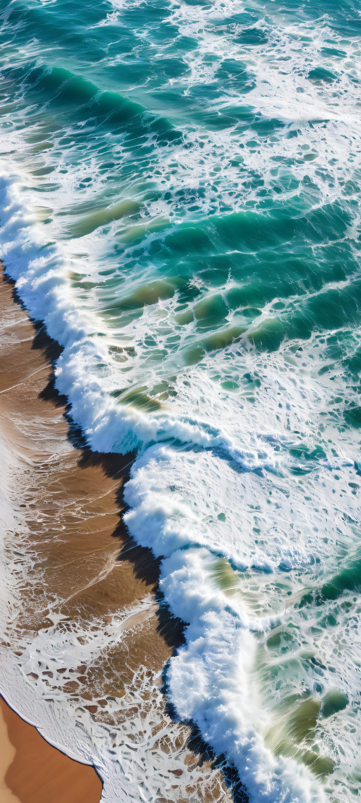 A stunning vertical mobile phone wallpaper of gentle waves, perfectly optimized for iPhone, Samsung Galaxy, and Android home screens.