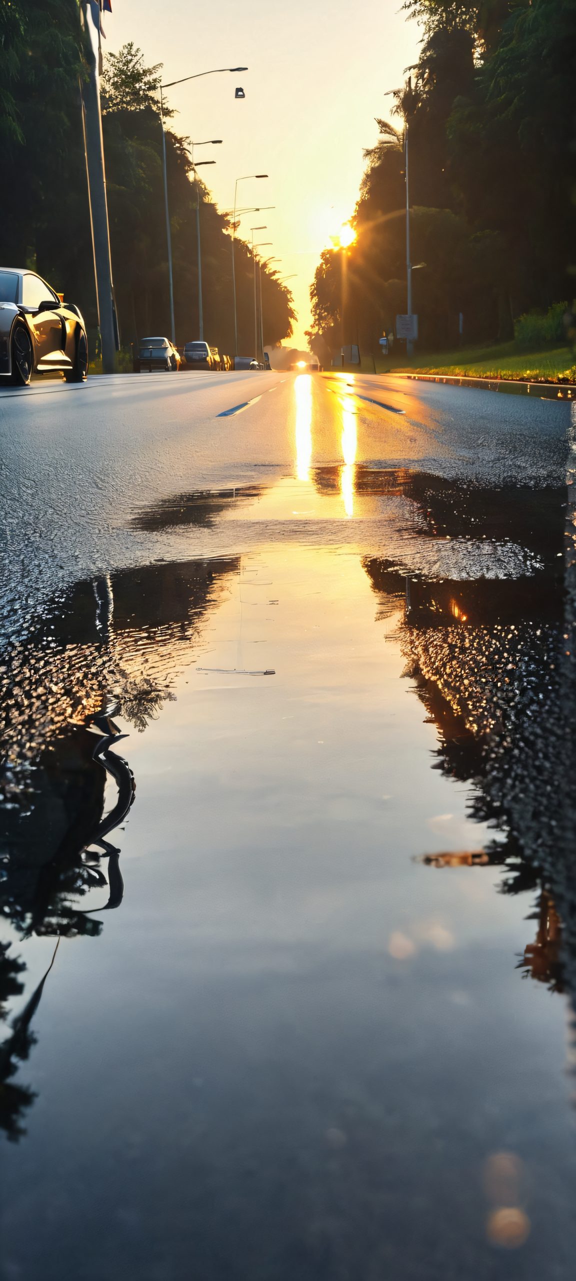 car reflection at dusk scaled