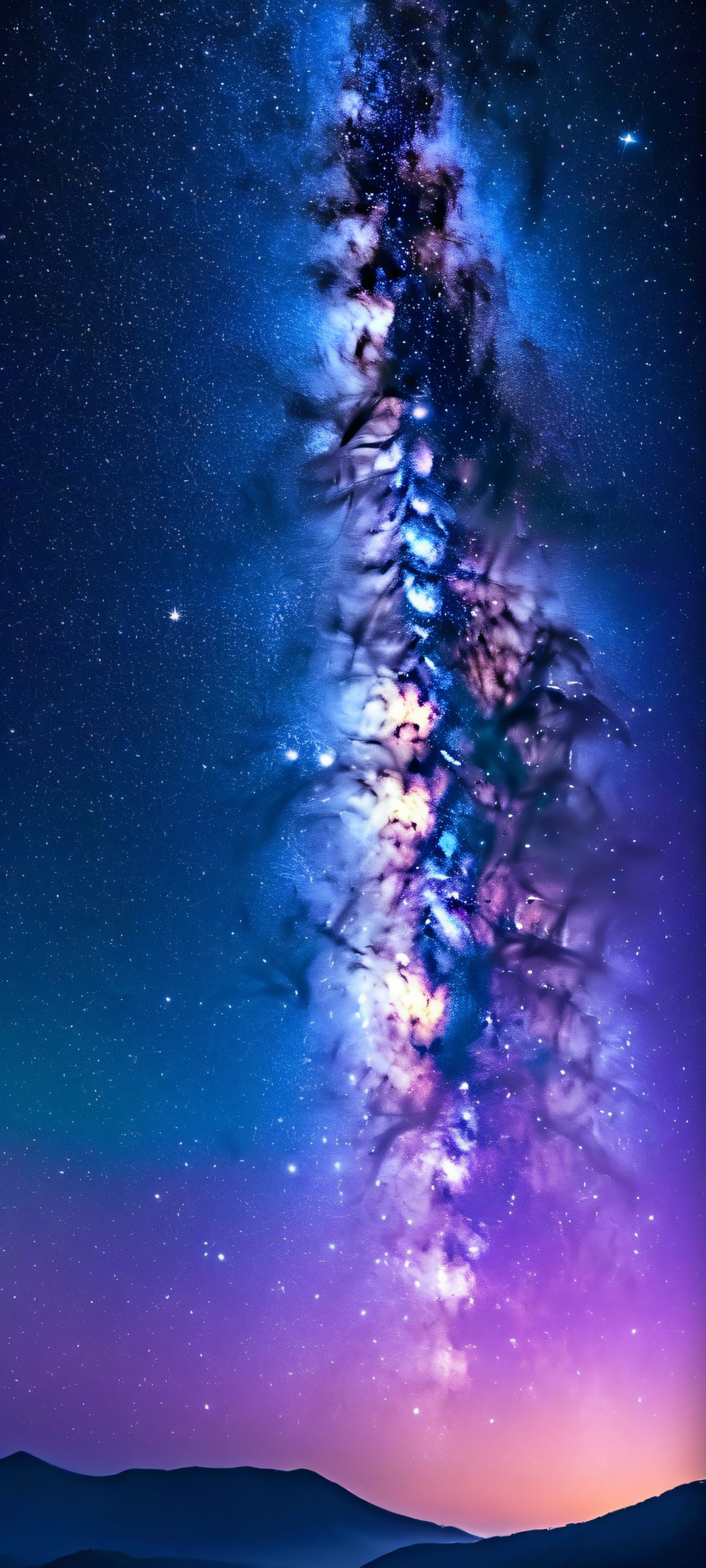 Celestial Masterpiece Lock Screen for iOS & Android A stunning vertical iPhone and Android wallpaper of the starry night sky, perfectly optimized for mobile devices.