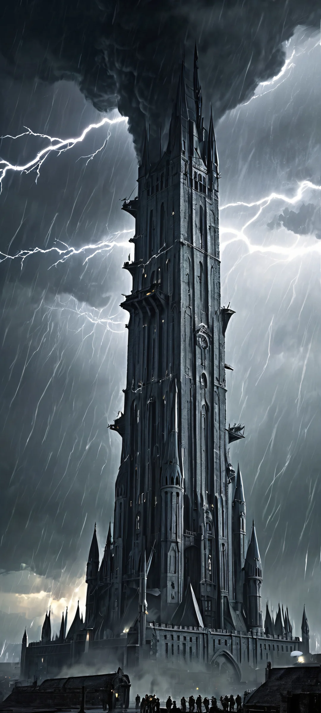 A dramatic depiction of Citadel amidst a dark stormy weather, perfectly suited for iPhone or Android mobile devices.