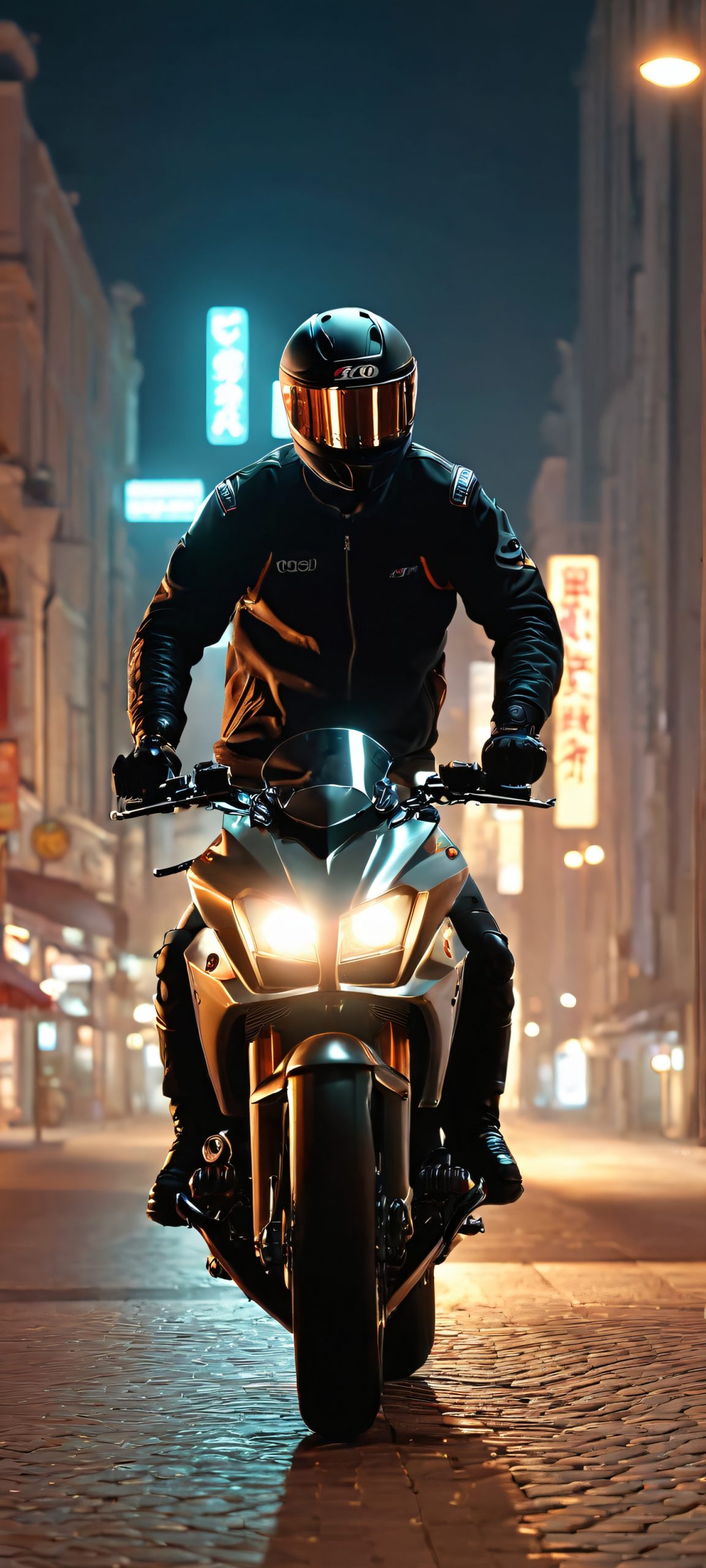 city night rider mobile wallpaper scaled