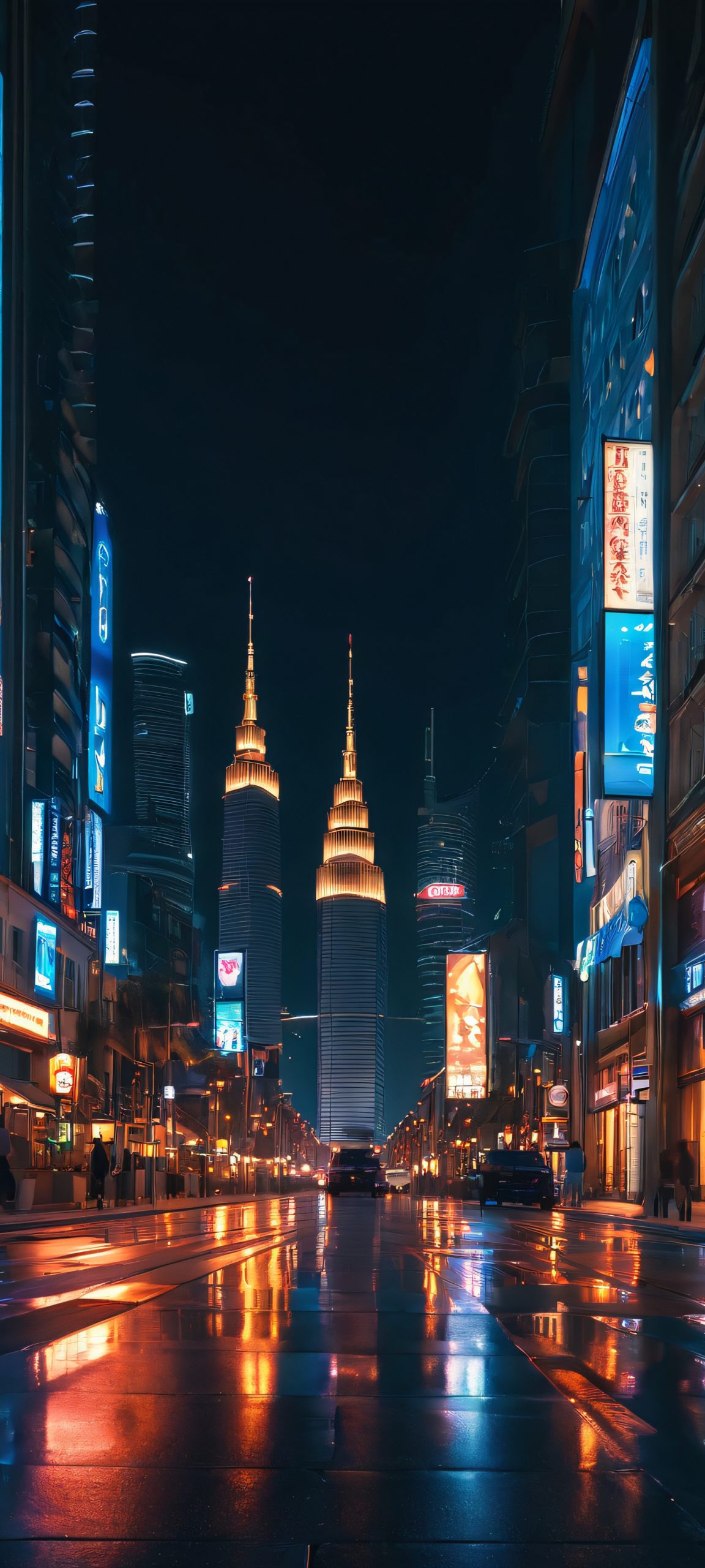 City Nightscape QHD Smartphone Background iPhone and Android wallpaper featuring a stunning cityscape at night. Perfectly lit urban landscape.