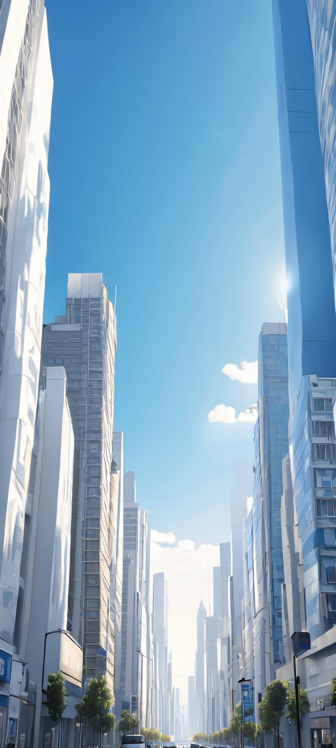 Breathtaking cityscape on a sunny day, perfectly optimized for iPhone and Android devices.