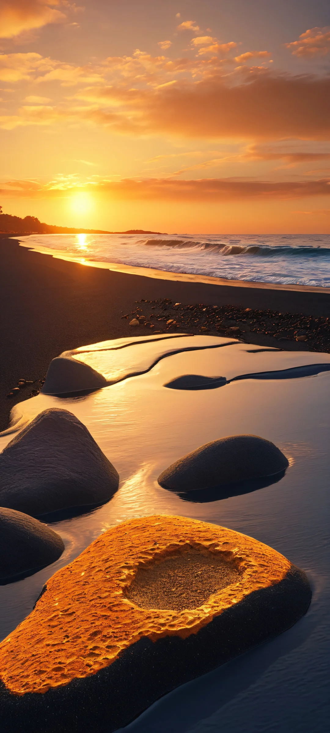 A stunning vertical mobile wallpaper of City on Rock, a surreal masterpiece featuring warm earth tones and deep blues, perfectly optimized for iPhone/Android home screens.