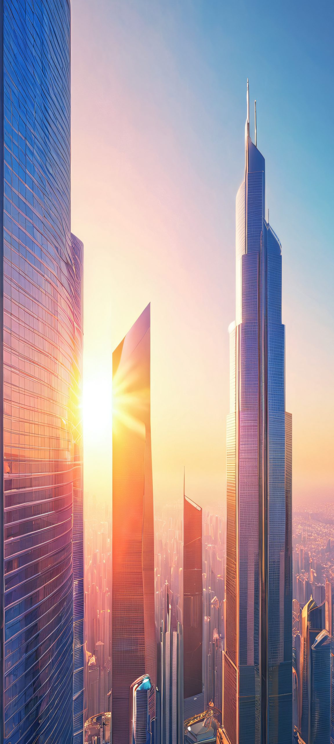 city skyline at sunset scaled