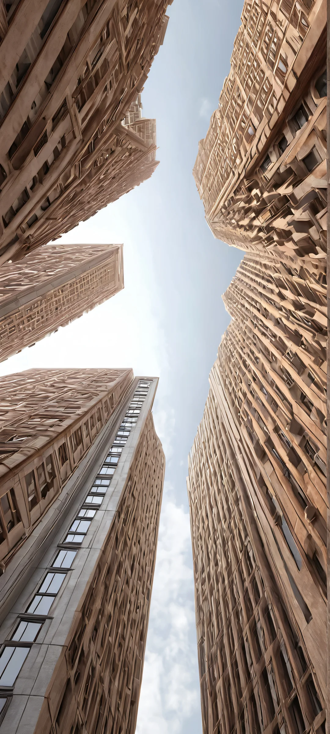 A photorealistic cityscape of towering buildings and bustling streets, perfectly optimized for iPhone/Android home screens.