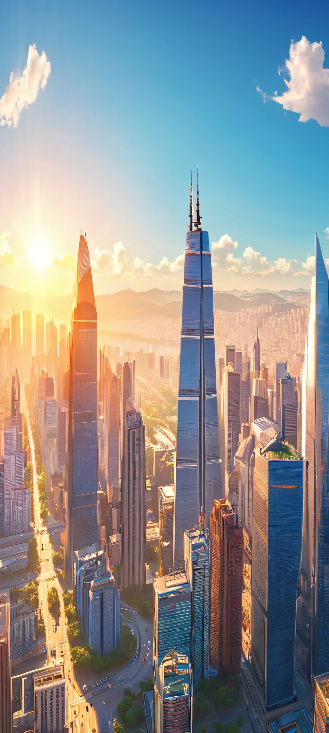 city sunset oasis scaled