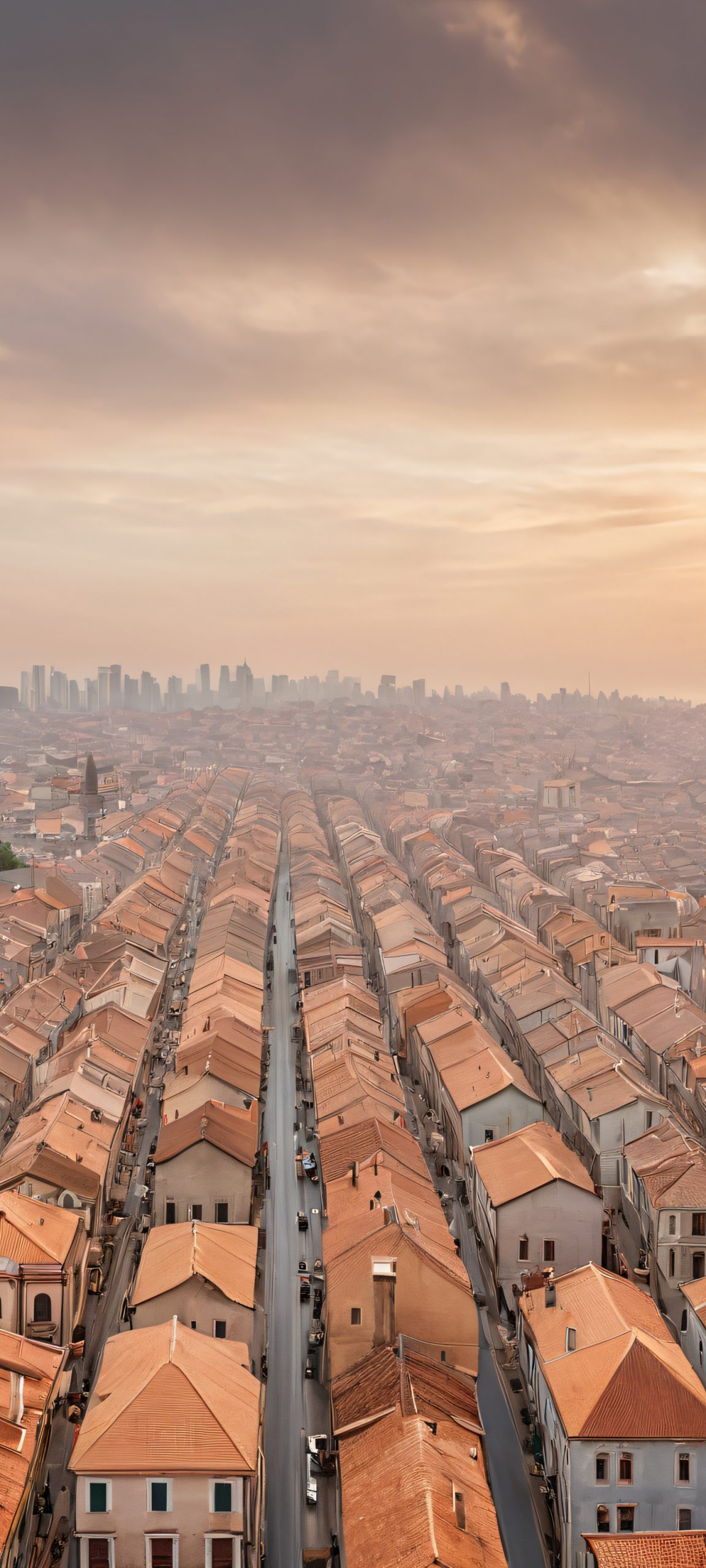 Beautiful overcast cityscape on iPhone and Android