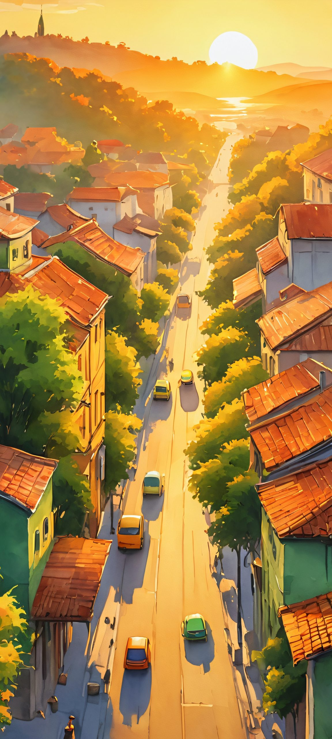 Breathtaking cityscape wallpaper featuring urban architecture and golden hour hues, perfect for iPhone and Android home screens.