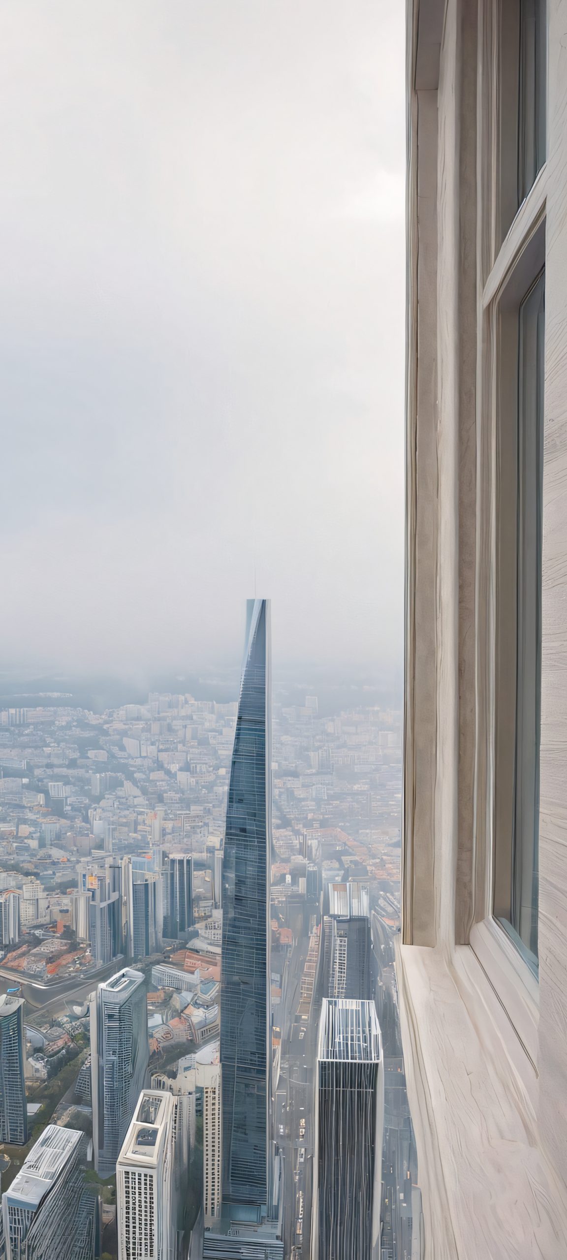 Beautiful cityscape with modern skyscrapers on iPhone/Android