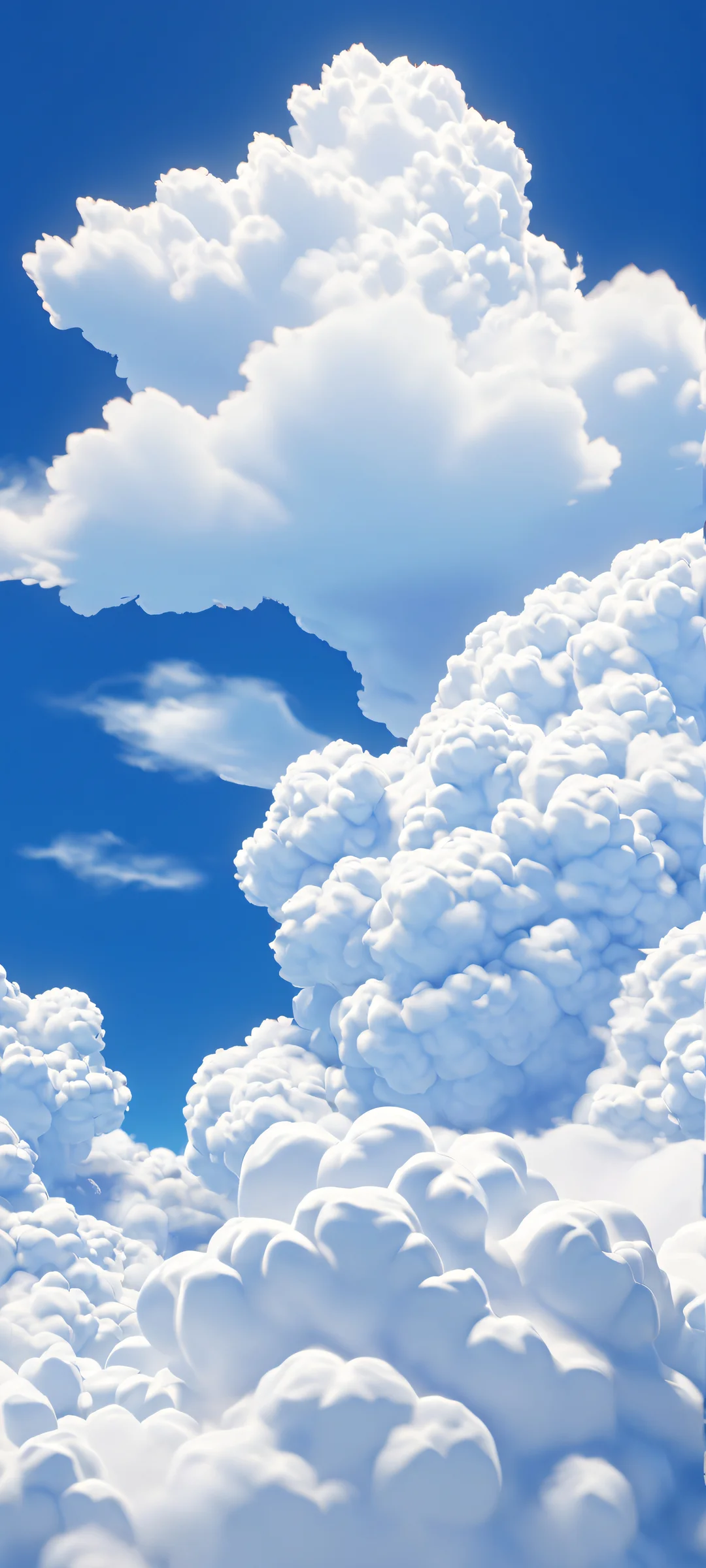 Breathtaking vertical mobile wallpaper featuring volumetric clouds on a beautiful iPhone/Android home screen.