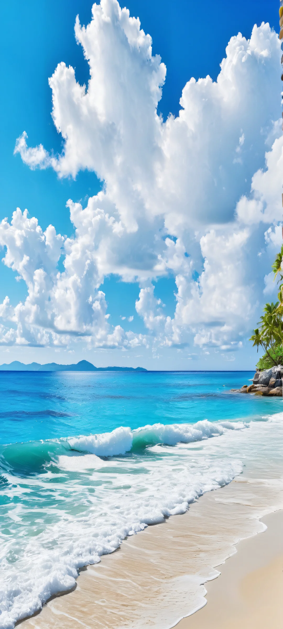 A stunning beach scene on your iPhone or Android device. Perfectly optimized for 2K QHD resolution.