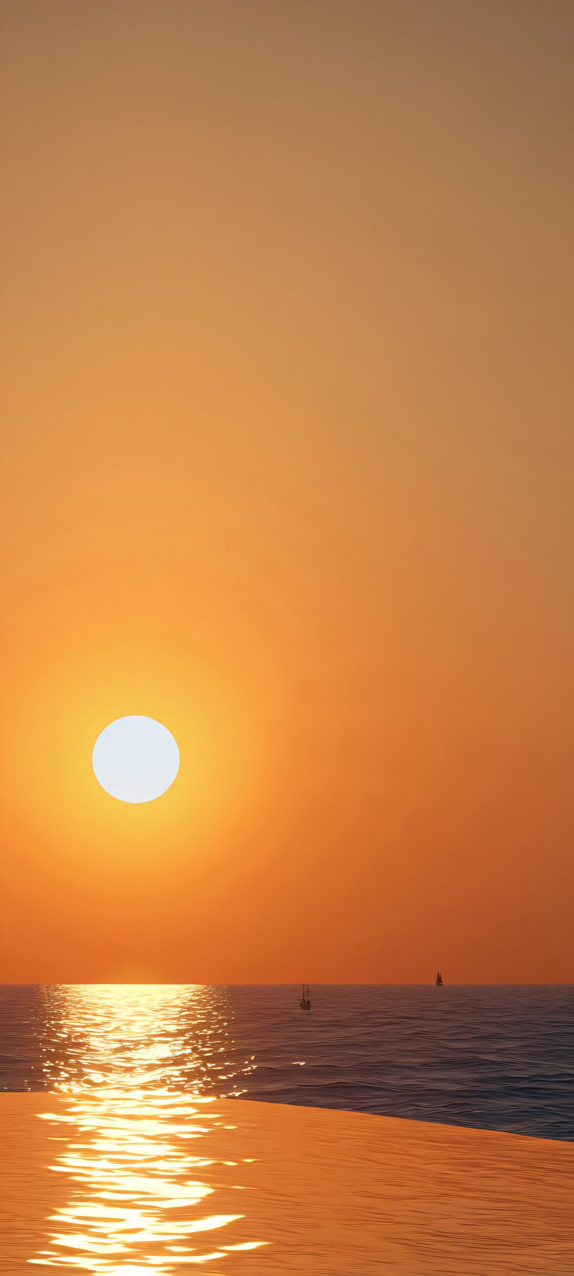 Coastal Serenade QHD Phone Background Beautiful seafarer scene at sunset on an iPhone/Android mobile device.