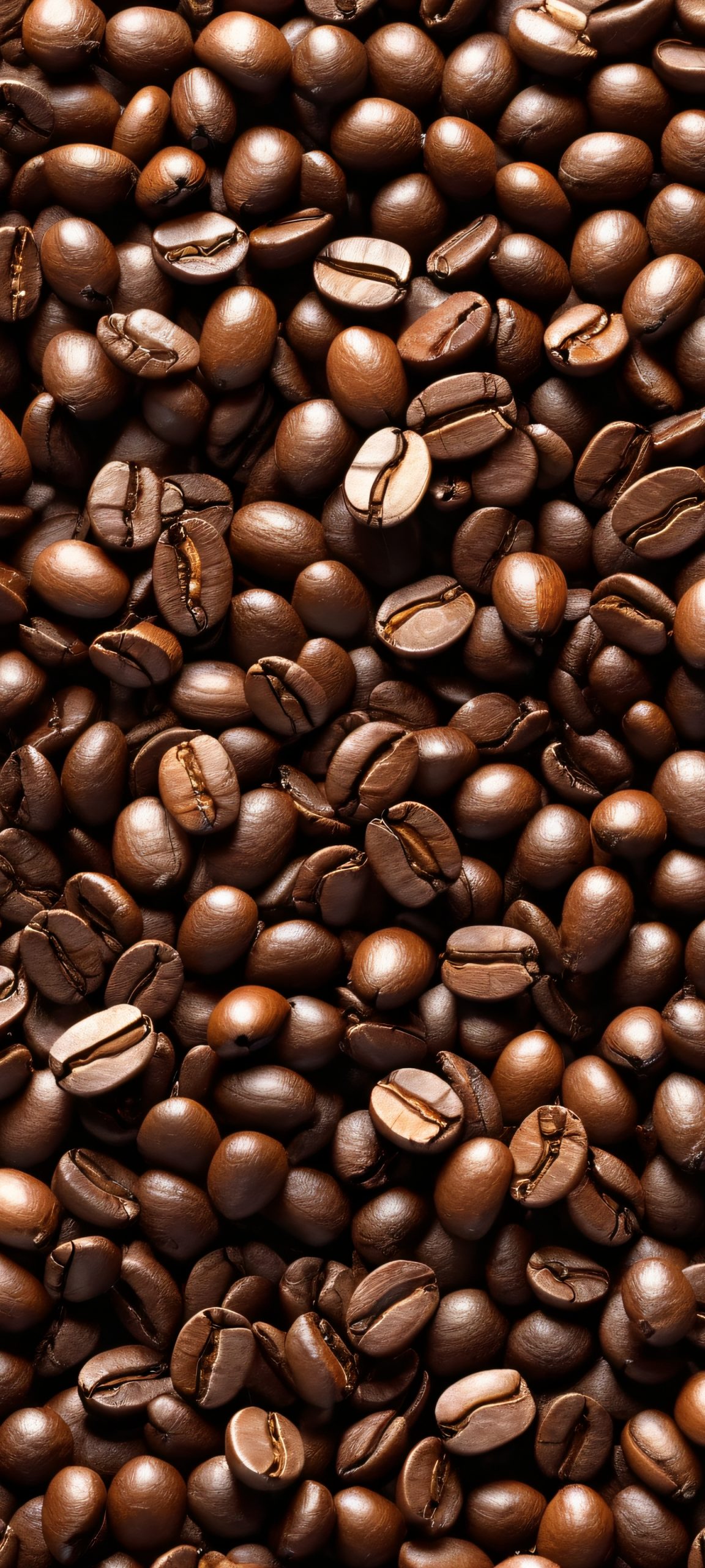 Breathtaking vertical mobile phone wallpaper of coffee beans on a tabletop, featuring brown and cream tones, perfectly optimized for iPhone, Samsung Galaxy, and Android home screens.