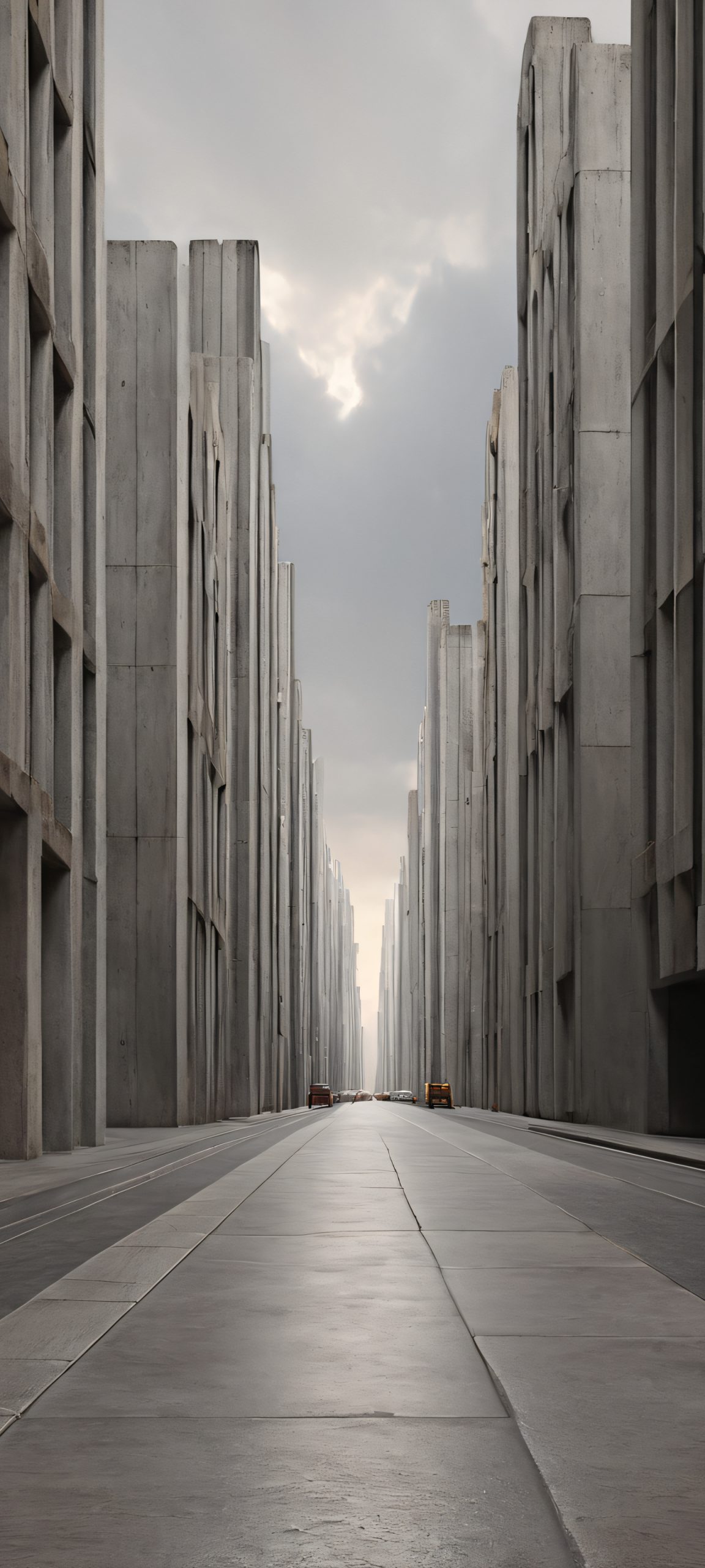 Grey and brown hues dominate this textured and moody city street scene, perfect for iPhone and Android home screens.