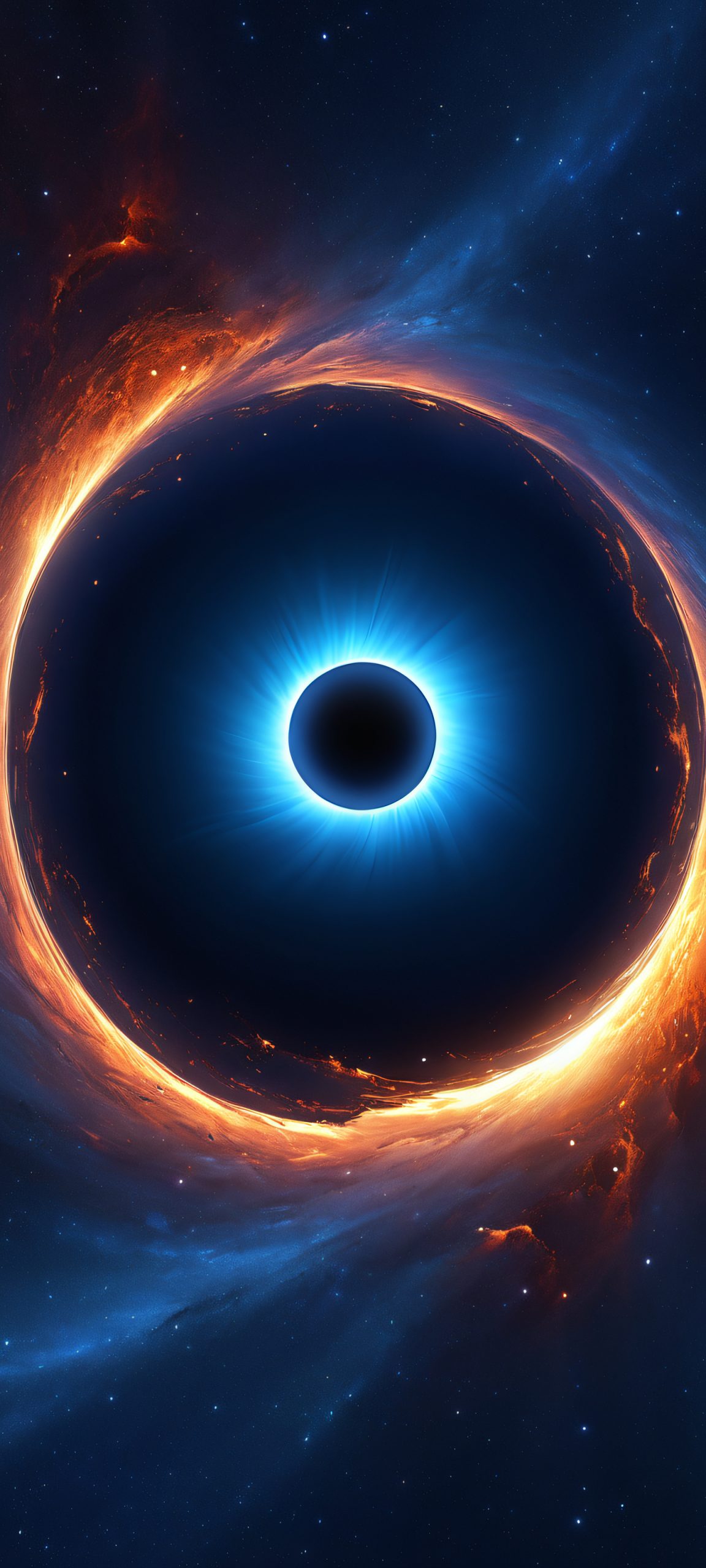 Stunning black hole iPhone and Android wallpaper, perfectly optimized for your mobile home screen