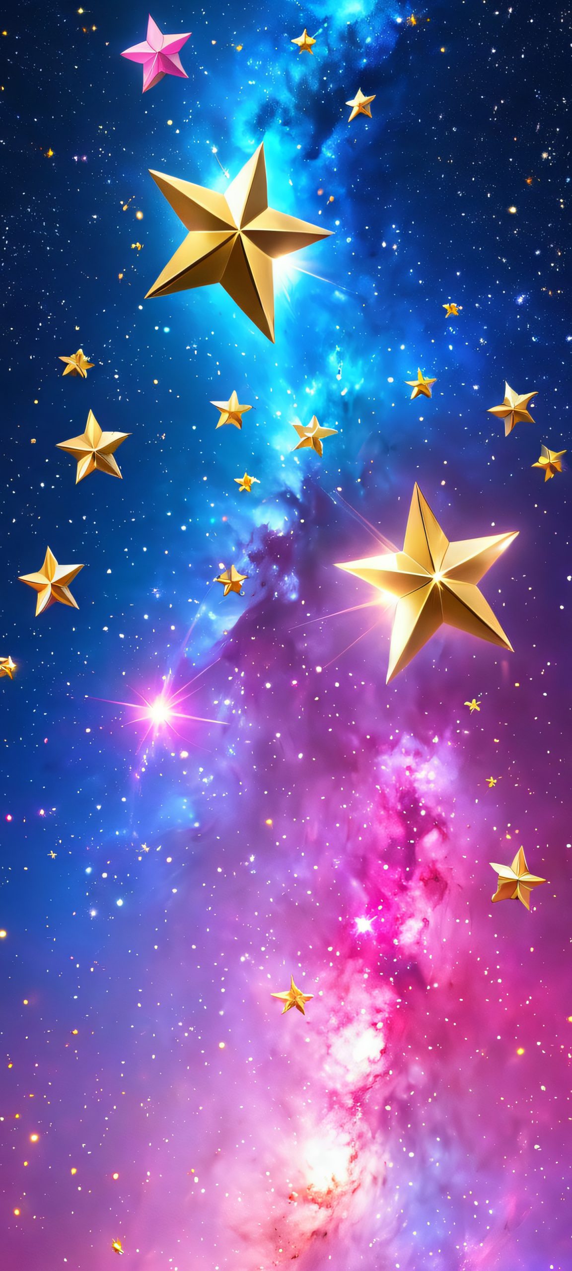 A breathtaking vertical mobile phone wallpaper of stars, space, and a realistic night sky, perfect for iPhone and Android home screens.