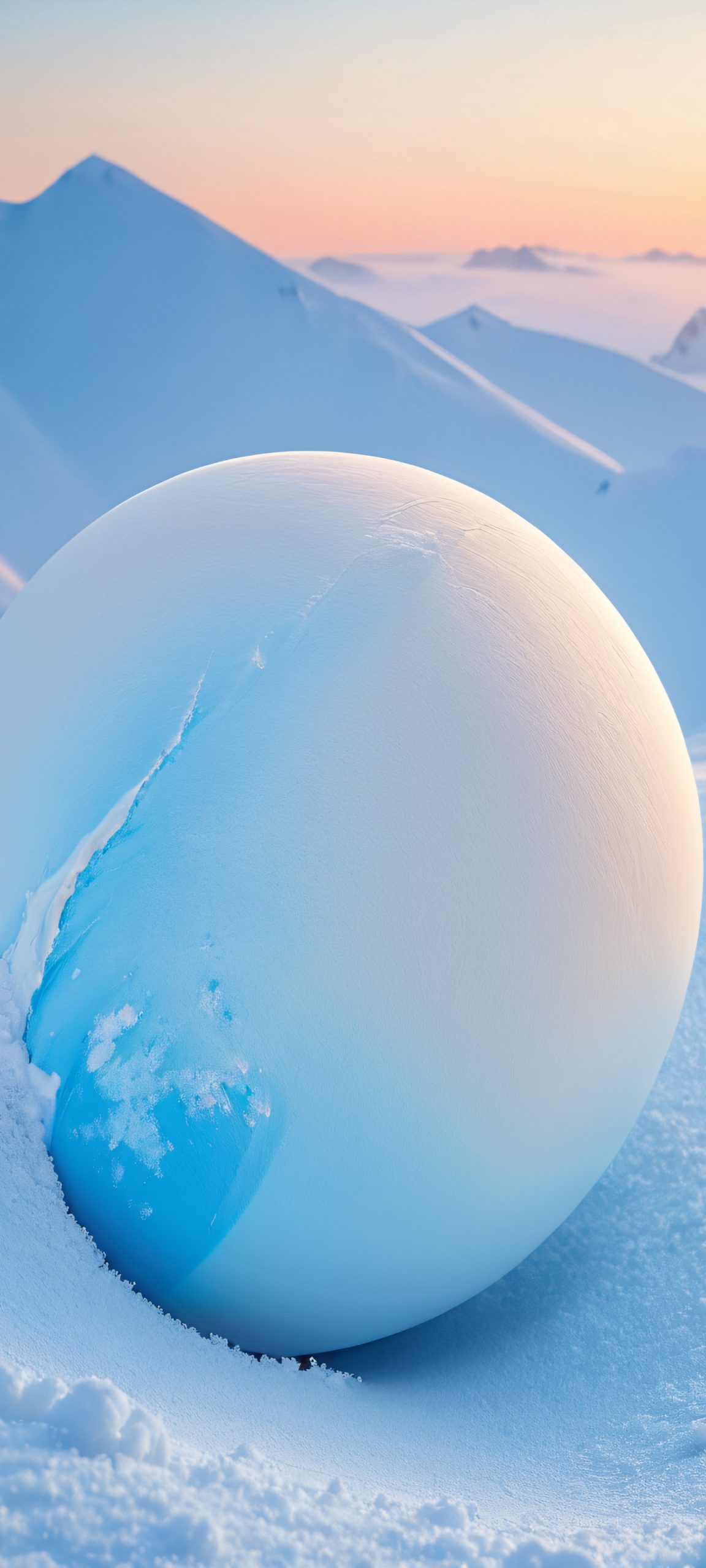 Explore the serene beauty of a snowy planet on your iPhone or Android