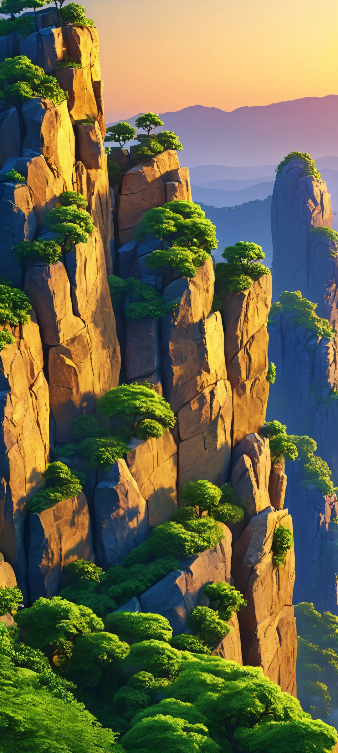 iPhone and Android users can gaze out at the majestic rocky outcropping against a backdrop of deep space blue, lush green, et des teintes dorées, set against a breathtaking cityscape at dusk.