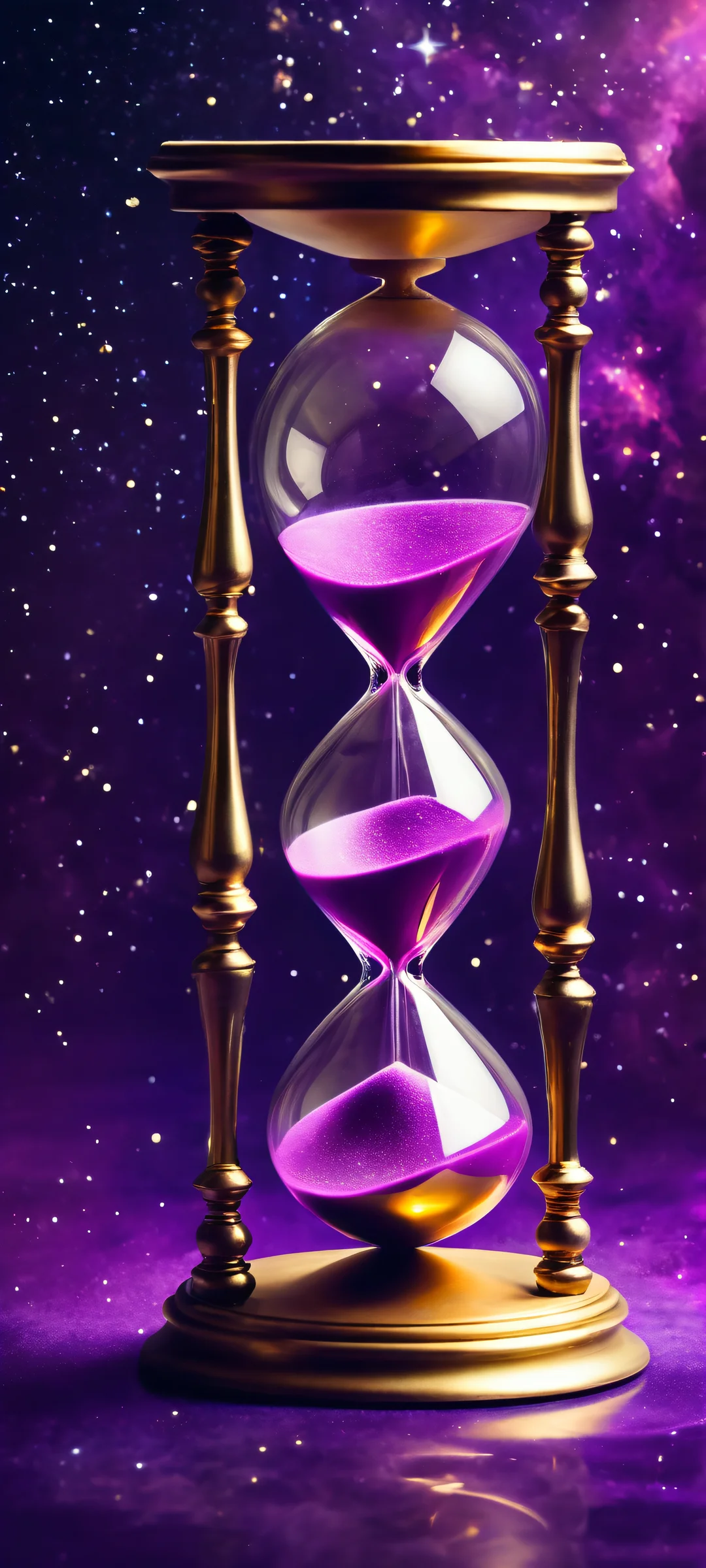 Breathtaking space hourglass design for iPhone and Android mobile phones. Perfectly optimized for home screens.