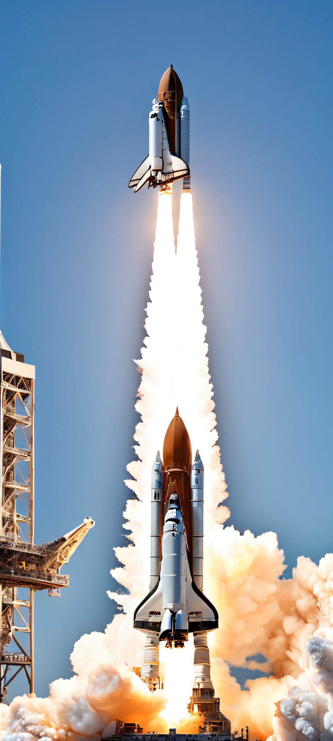 Image of Space Shuttle on Launch Pad, perfectly suited for iPhone/Android home screens.