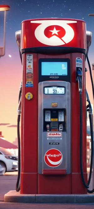 A stunning mobile wallpaper featuring gas pumps under the stars - perfect for iPhone and Android devices.