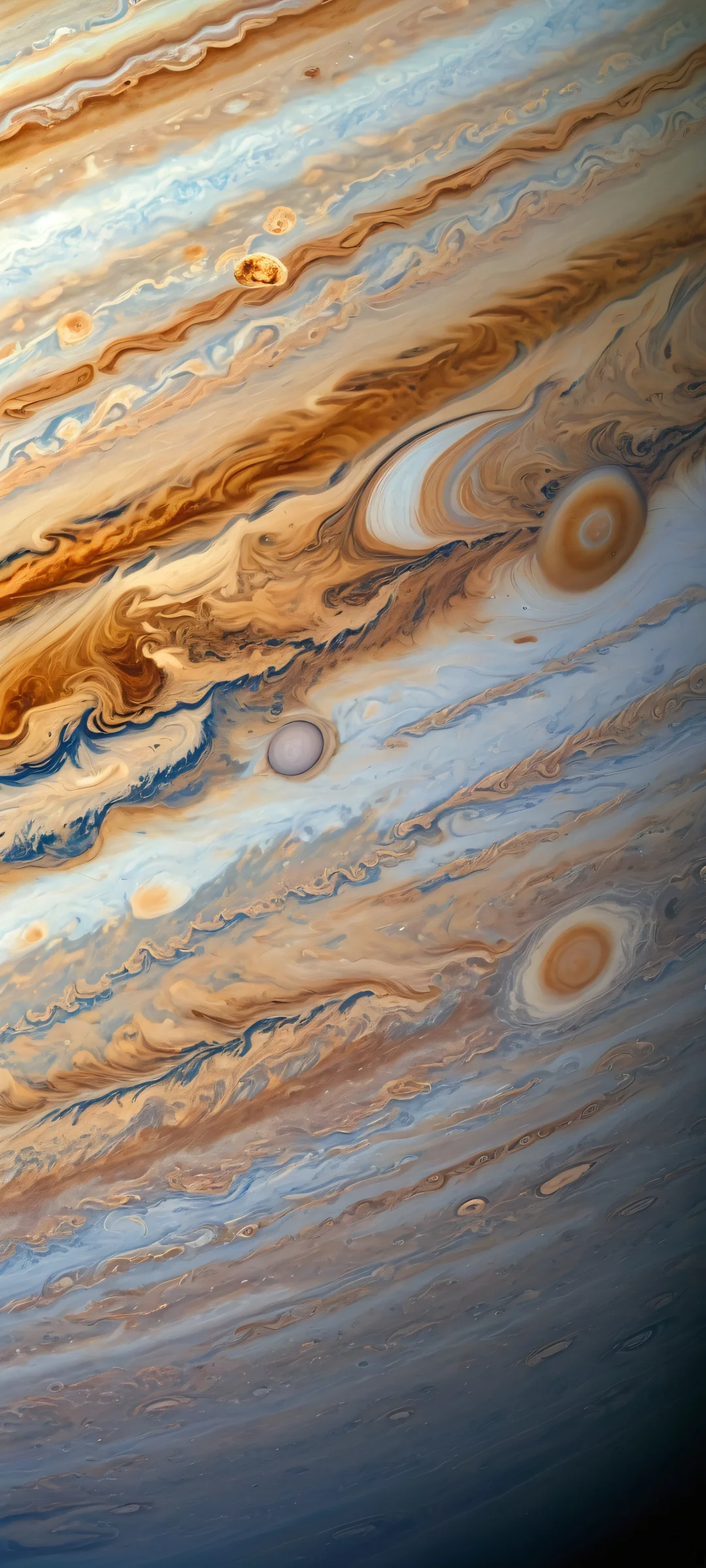 Cosmic Odyssey Aesthetic Phone Wallpaper A stunning vertical mobile wallpaper of Jupiter planet, perfectly optimized for iPhone and Android home screens.