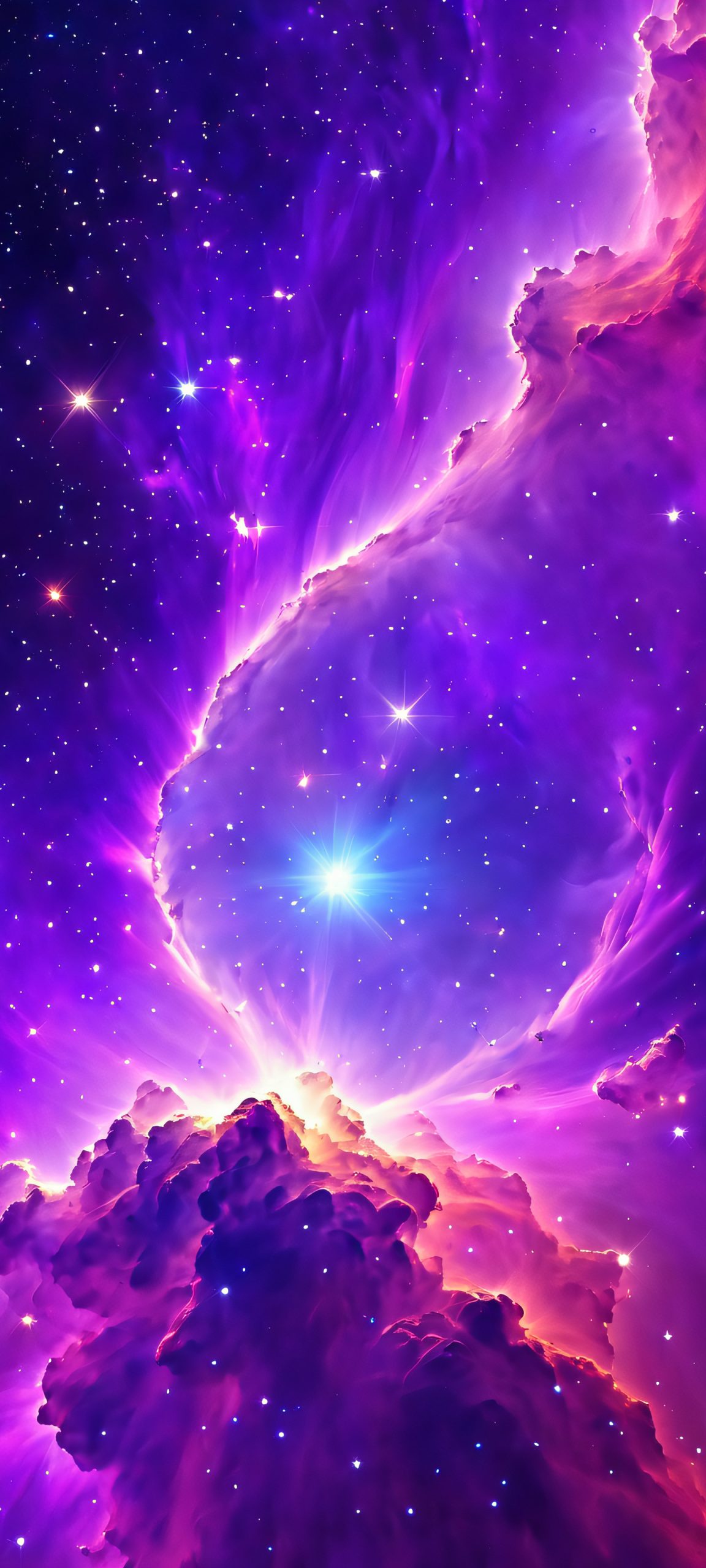 A stunning vertical nebula wallpaper for iPhone/Android, perfectly optimized for your home screen.