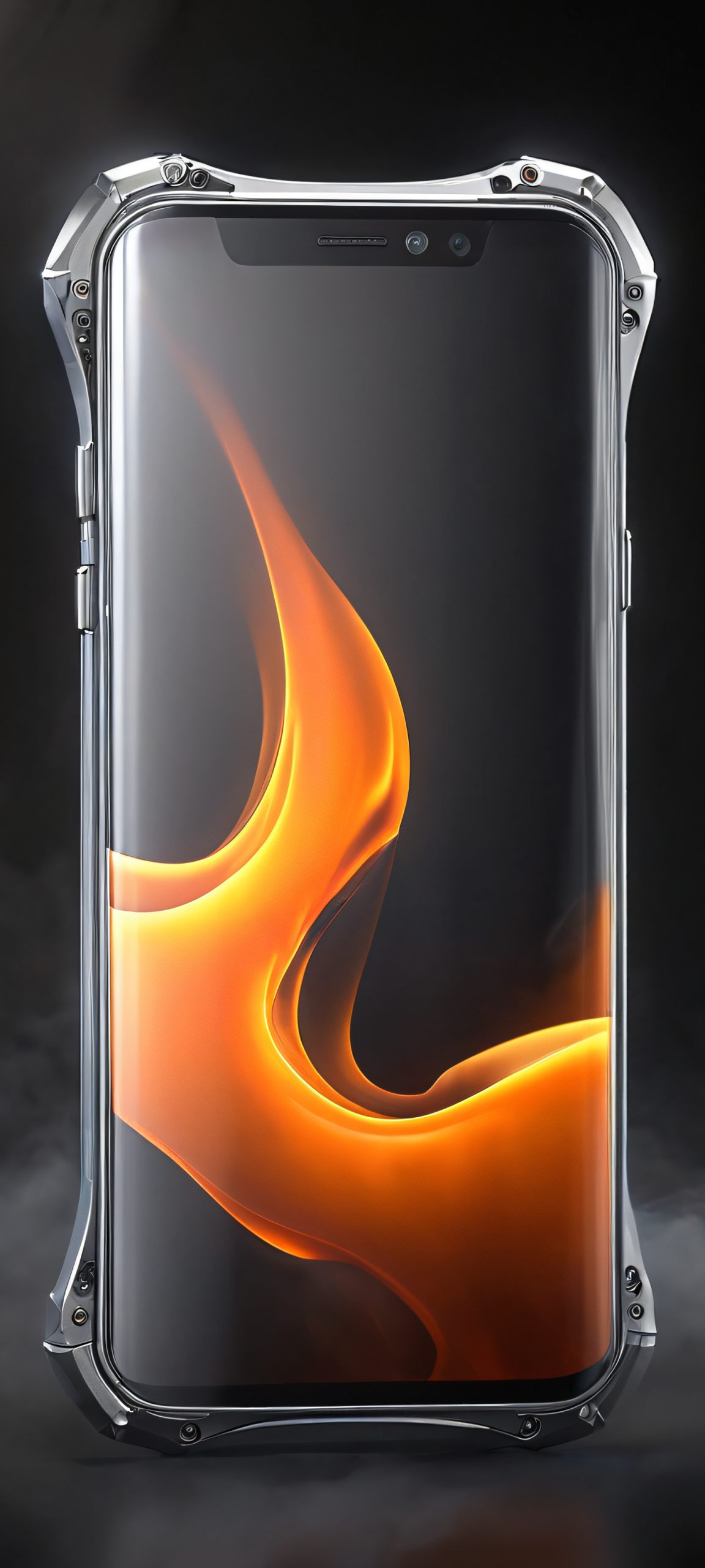 A breathtaking space explorer scene with a smoke-filled chamber and flickering light, perfectly optimized for iPhone, Samsung Galaxy, and Android home screens.