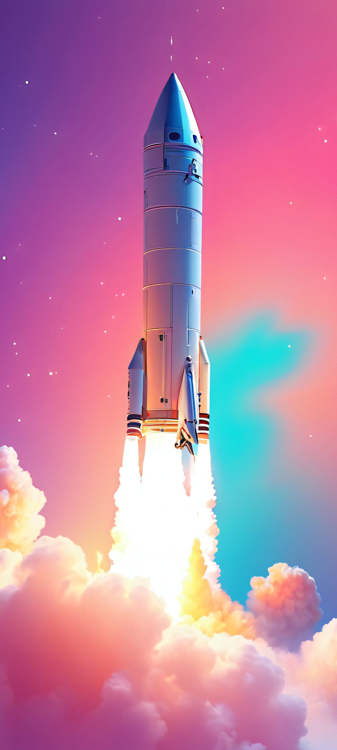 Minimalist rocket wallpaper for iPhone and Android, perfect for your mobile home screen