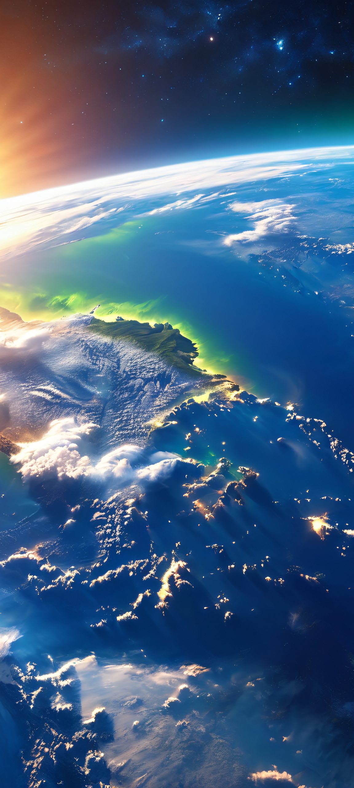 Photorealistic sunset on Earth, perfectly optimized for iPhone and Android devices.