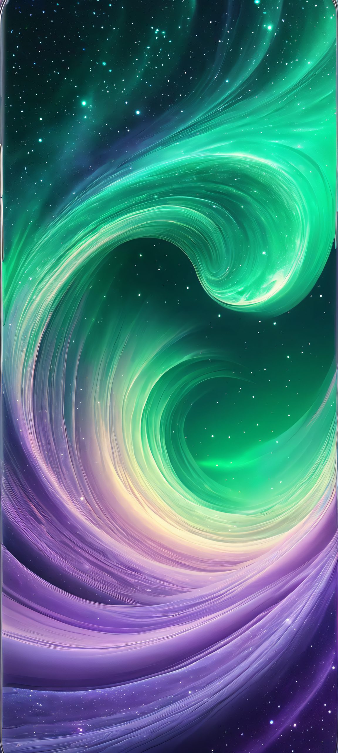 iPhone and Android users, behold the cosmic waves of the night sky, aglow with a soft, luminous light