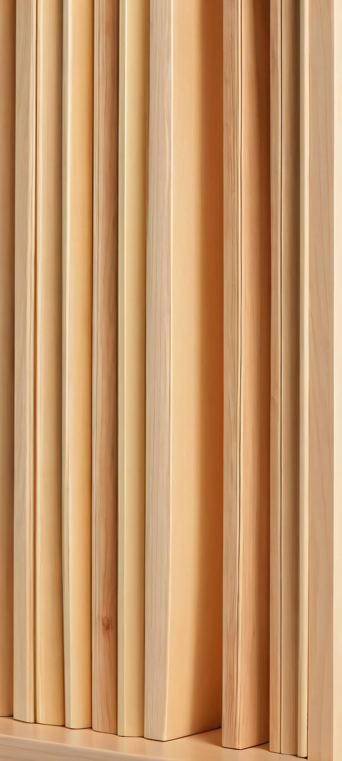 iPhone/Android wallpaper featuring a serene bookshelf with wooden and cream tones, perfect for a study or reading nook