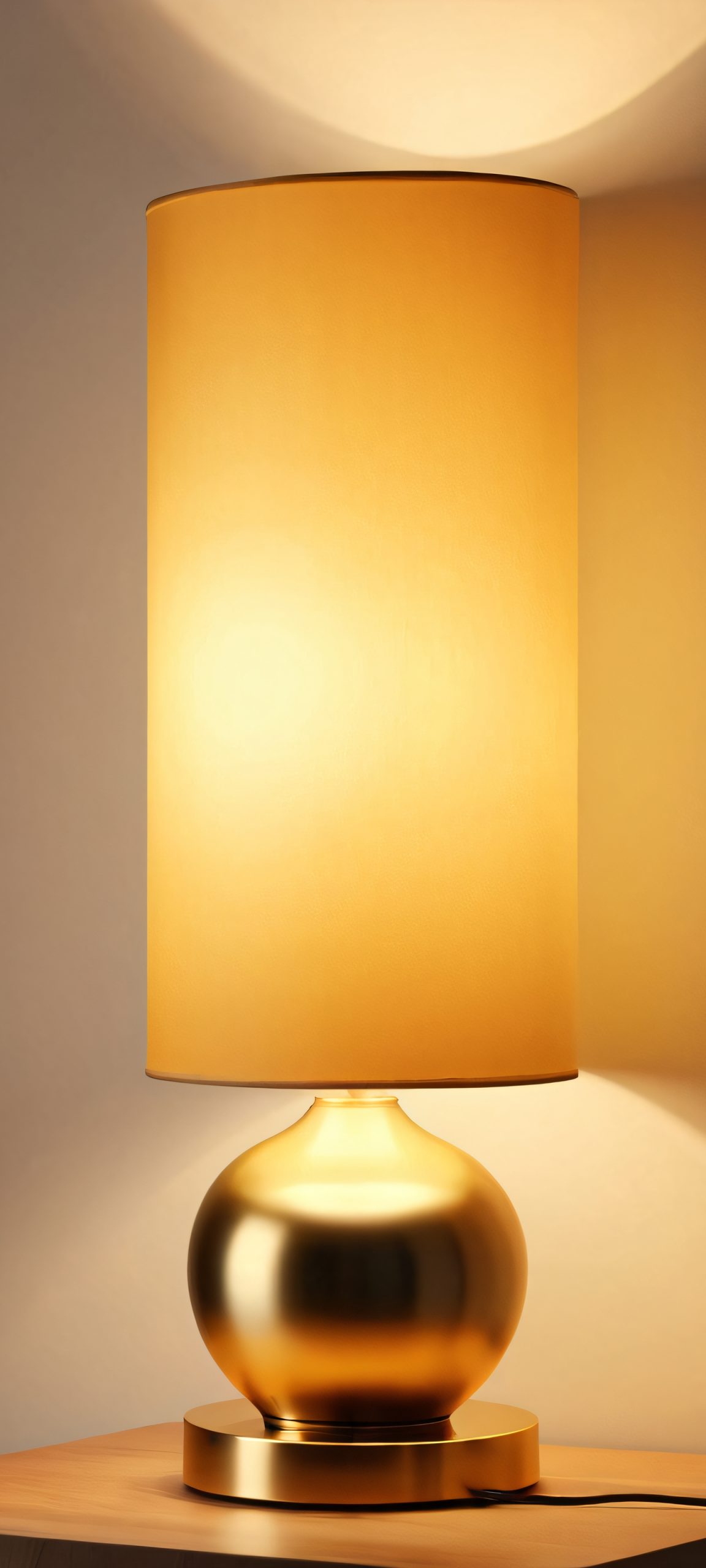 Cozy lamp indoor mobile wallpaper for iPhone and Android devices. Moody and soft colors with warm gold and cream tones.