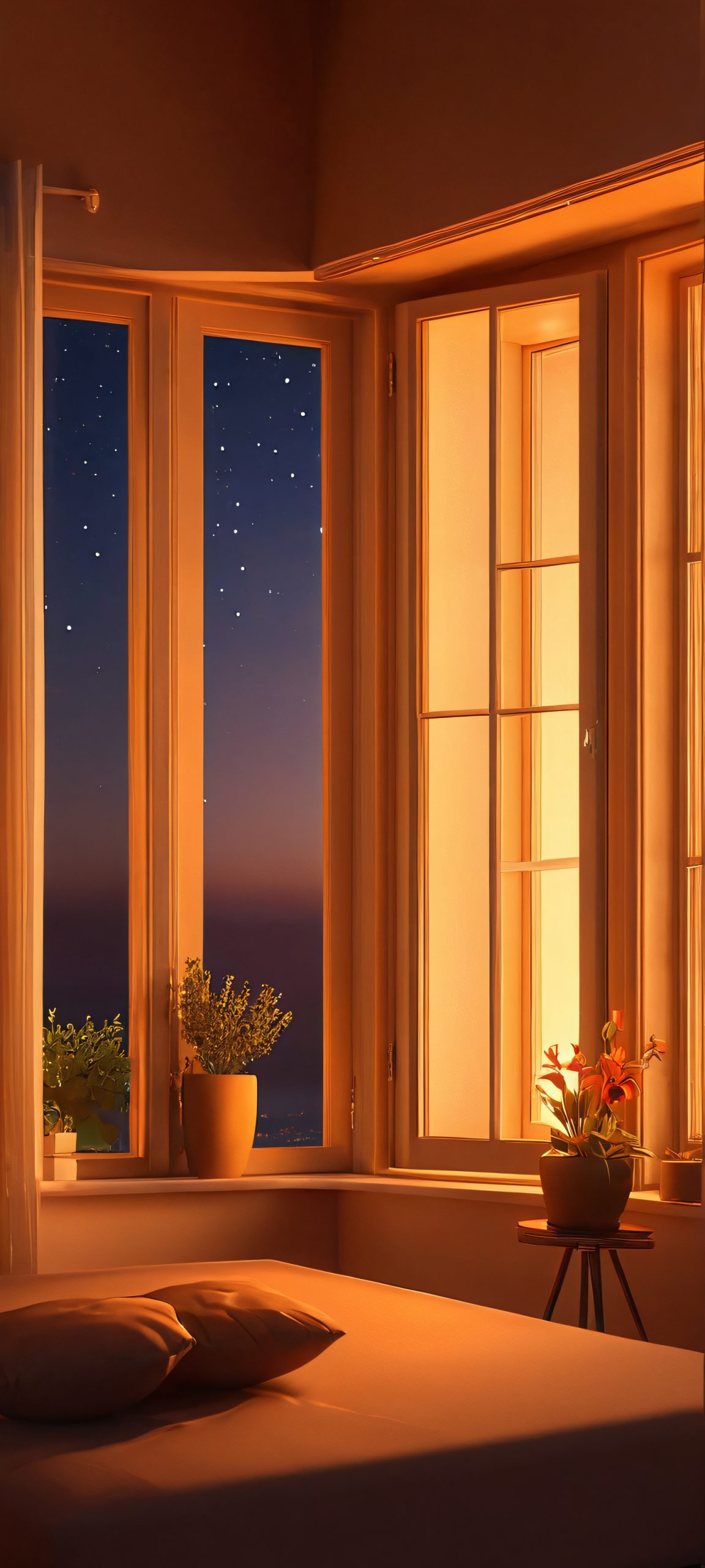 cozy nighttime window wallpaper scaled