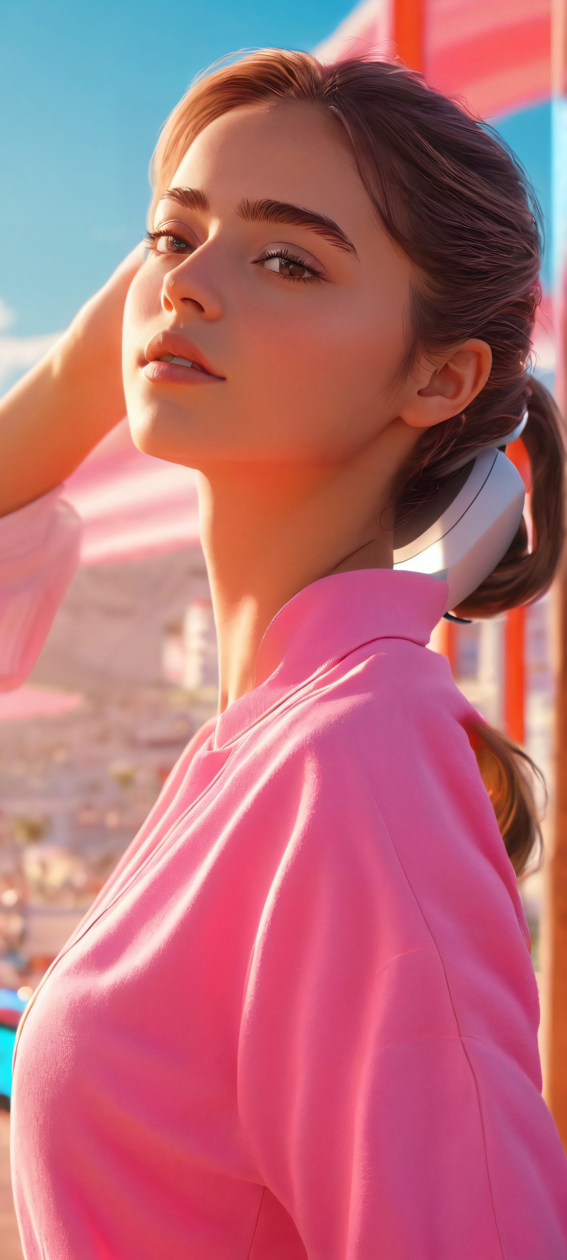 Cyber Queen QHD Smartphone Background A stunning vertical wallpaper of a girl in motion, perfectly optimized for iPhone and Android home screens.