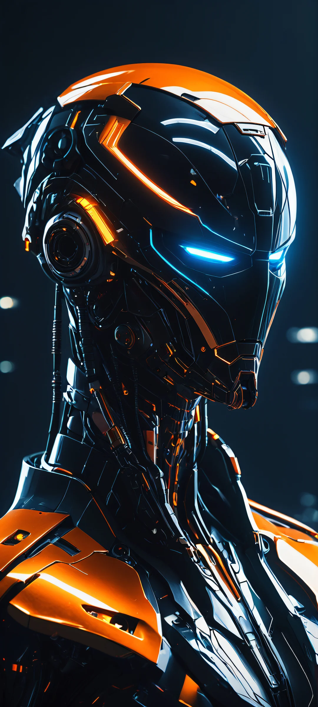 Cybernetic Armada Rising Aesthetic Phone Wallpaper Majestic cybernetic armada on a dark background, perfectly optimized for iPhone and Android home screens.