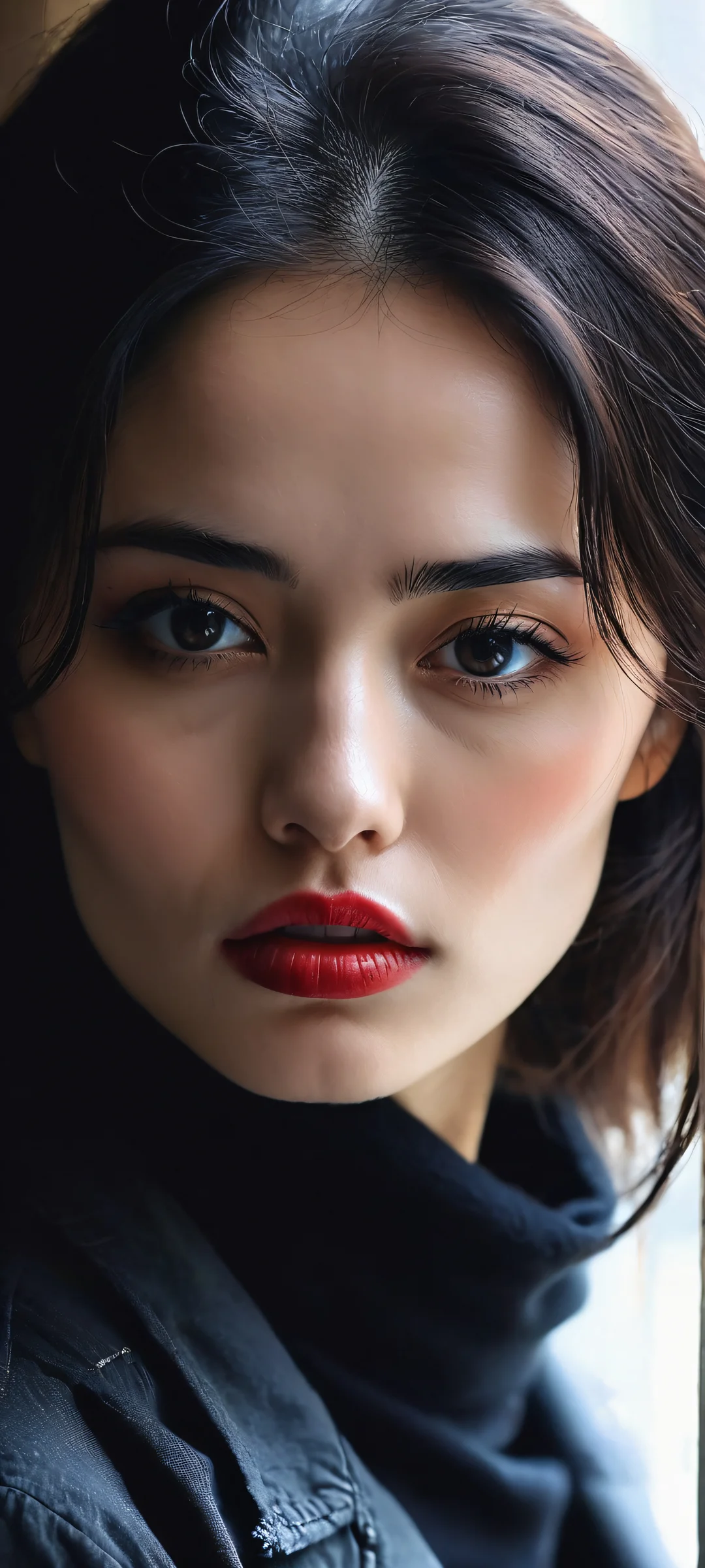 A dark and atmospheric cyberpunk landscape for your iPhone/Android home screen. Perfectly optimized for QHD resolution.