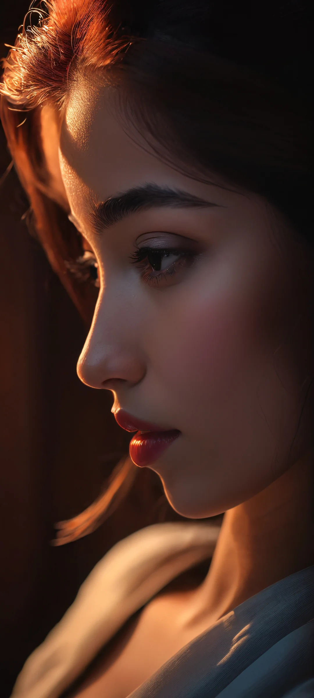 iPhone/Android compatible cyberpunk portrait wallpaper featuring dark and sentimental artwork.