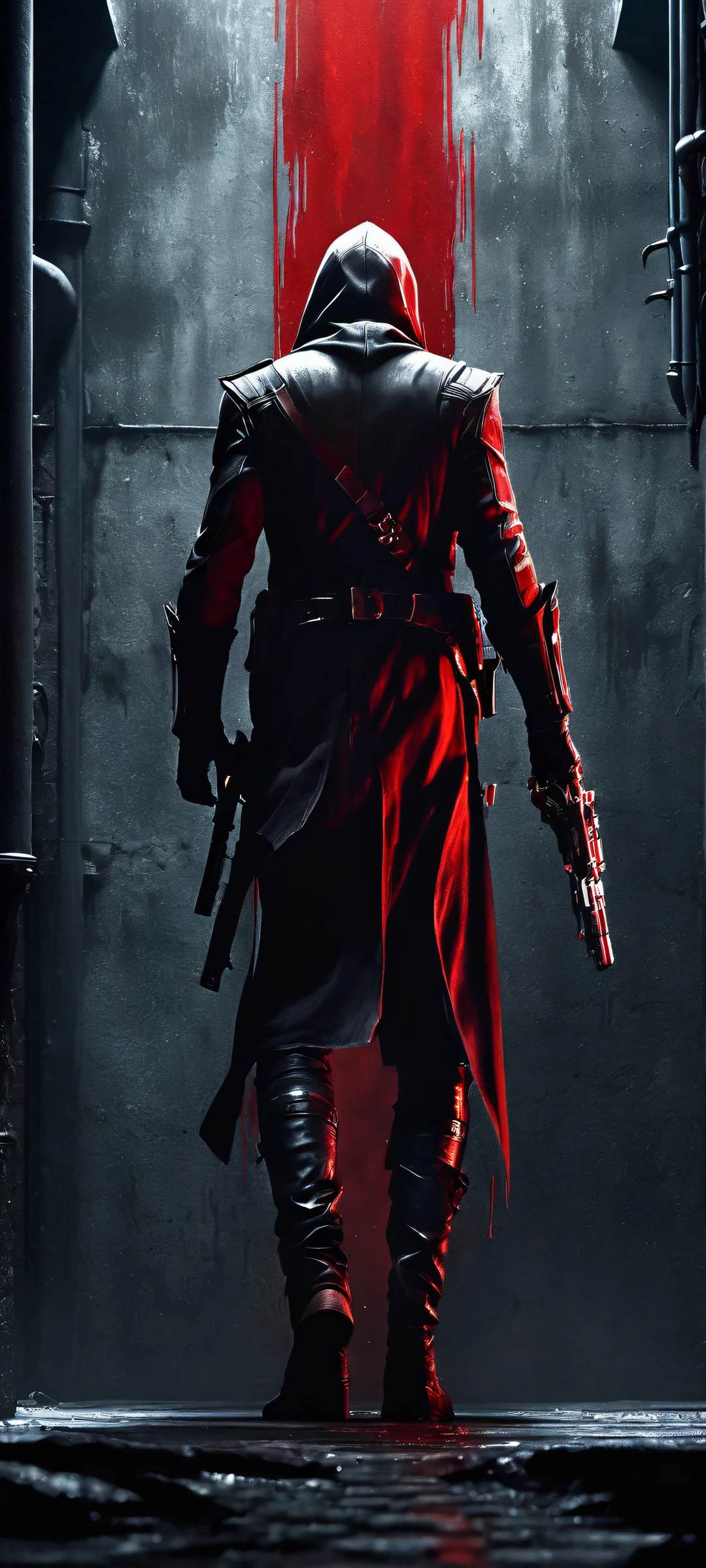 Dark Alley Assassin iPhone & Android Wallpaper A photorealistic assassin lurking in a dark alley, perfectly optimized for iPhone and Android devices. Perfect addition to your mobile home screen!