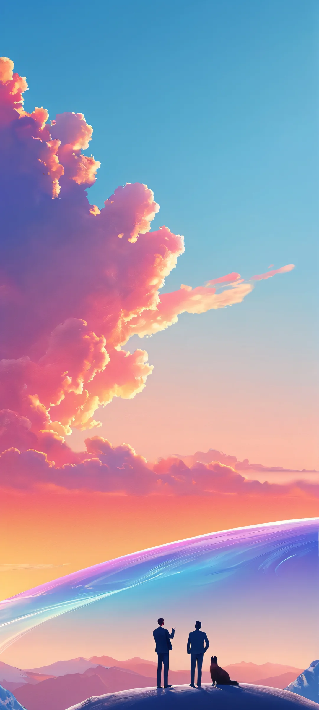 A stunning infographic design featuring people meeting, perfectly optimized for iPhone and Android home screens.